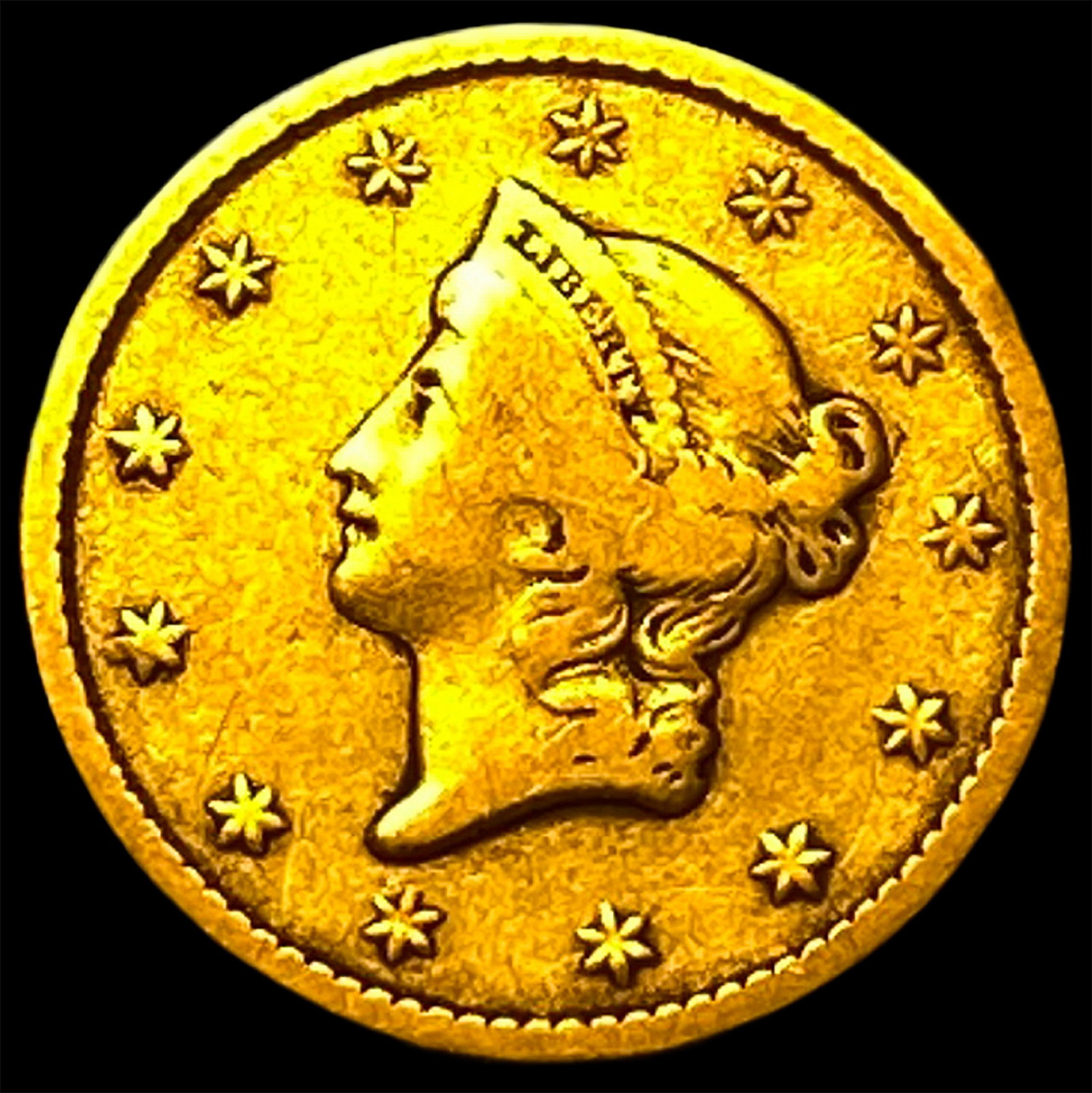 1850 $1 Gold Dollar Type 1 NEARLY UNCIRCULATED: 1850 $1 Gold Dollar Type 1 NEARLY UNCIRCULATED