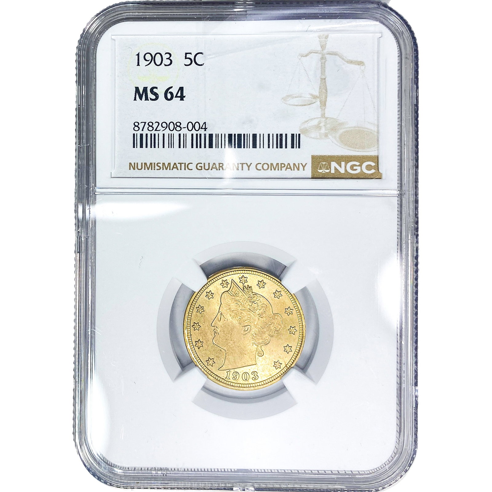 1903 Liberty Victory Nickel NGC MS64: 1903 Liberty Victory Nickel NGC MS64
