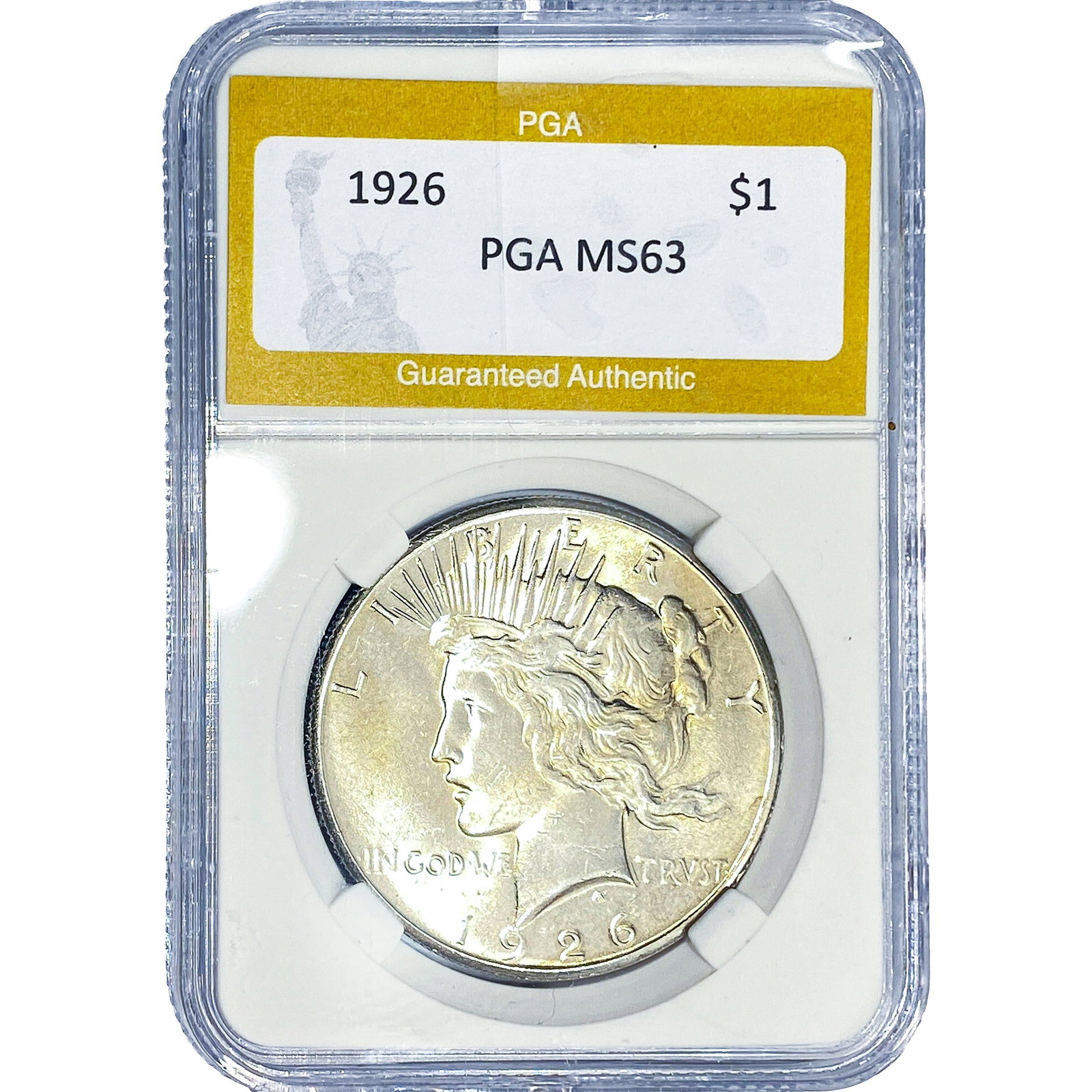 1926 Silver Peace Dollar PGA MS63: 1926 Silver Peace Dollar PGA MS63