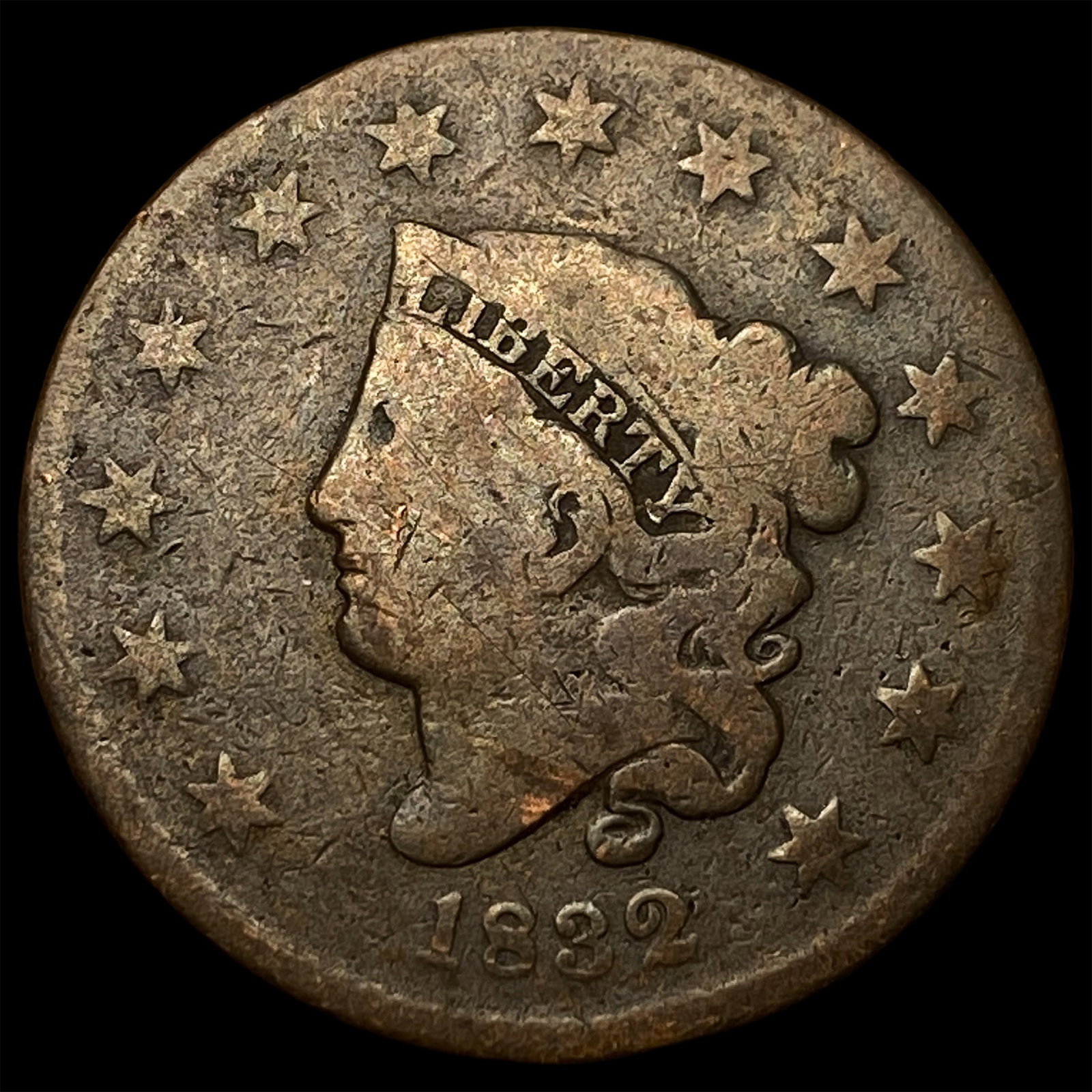 1832 Coronet Head Large Cent NICELY CIRCULATED (1 of 2)