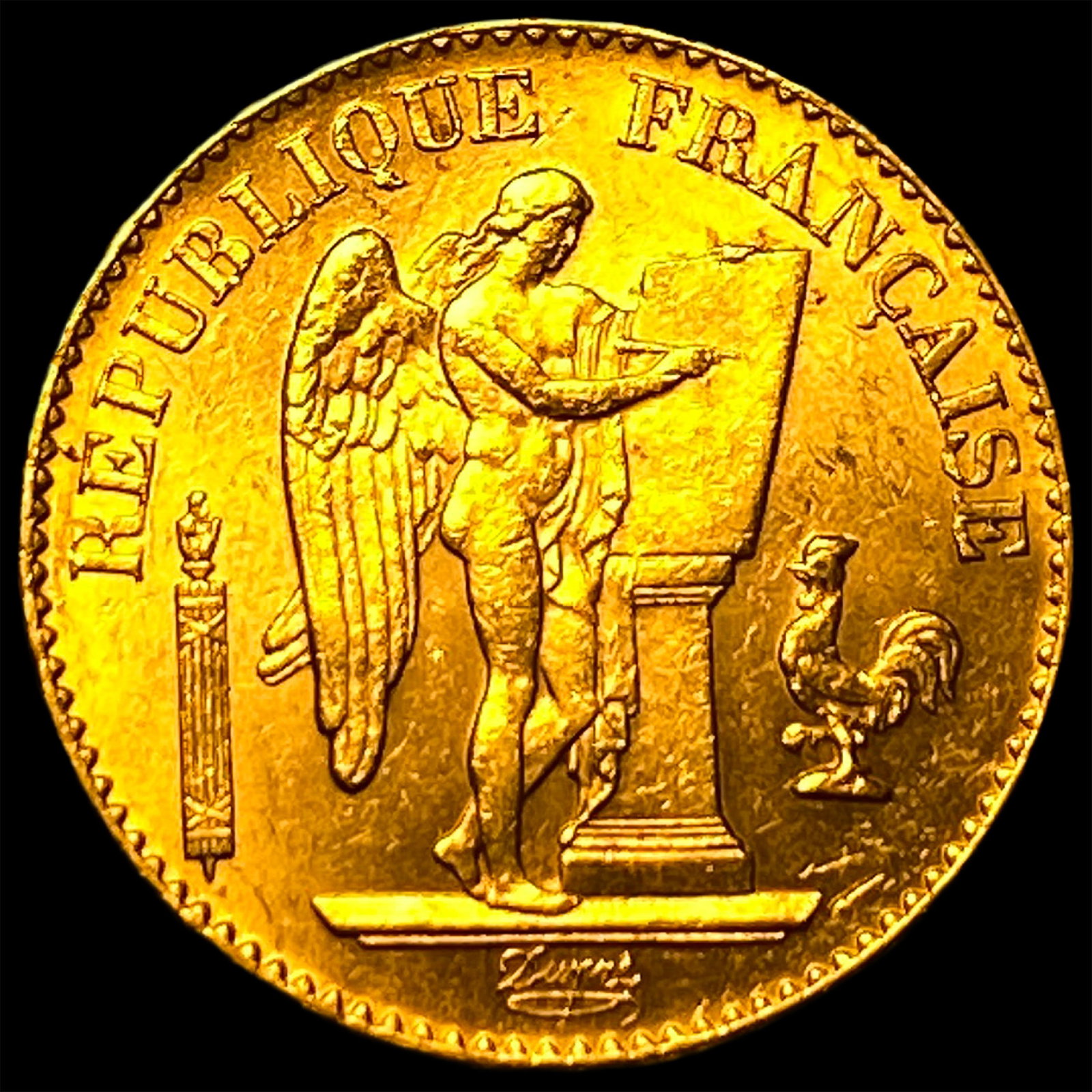 1897-A Gold 20 Francs Angel France CHOICE BU: 1897-A Gold 20 Francs Angel France CHOICE BU