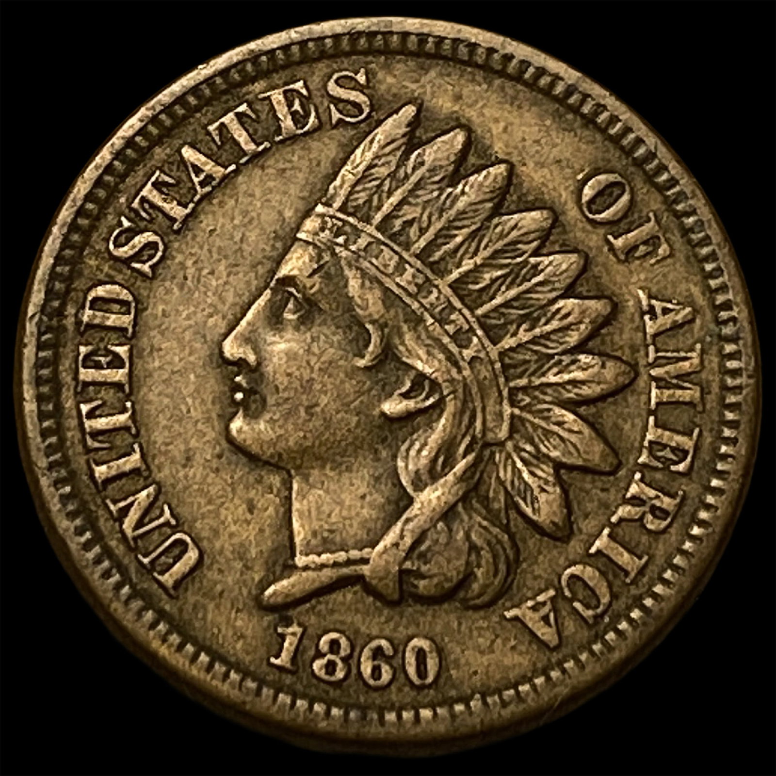 1860 Copper-Nickel Indian Head Cent NEARLY UNCIRCULATED: 1860 Copper-Nickel Indian Head Cent NEARLY UNCIRCULATED