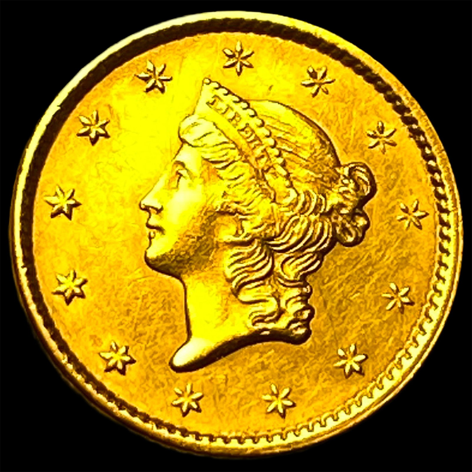 1852 Gold $1 Liberty Head Button HIGH GRADE (1 of 2)
