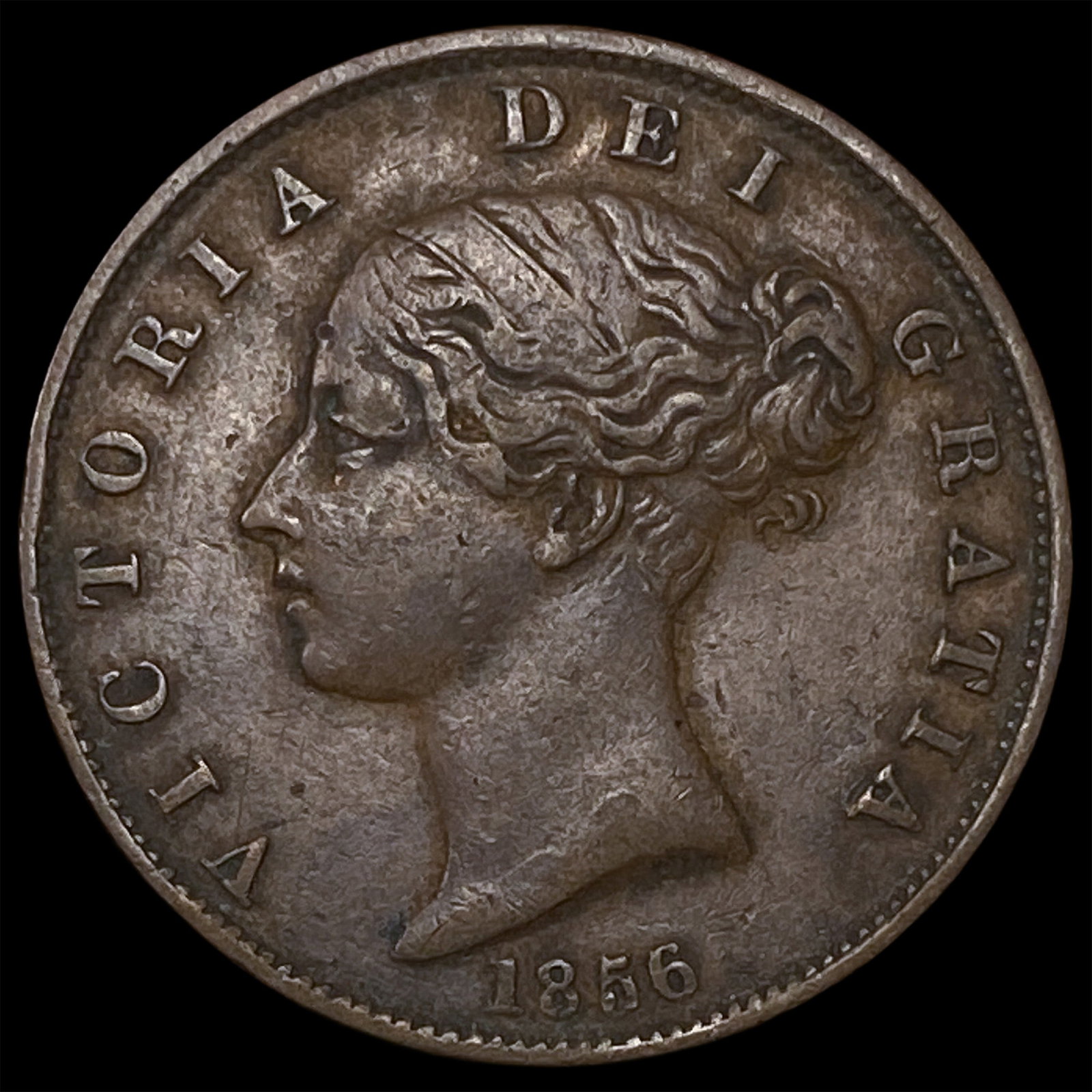1856 Great Britain Copper 1/2 Penny: 1856 Great Britain Copper 1/2 Penny