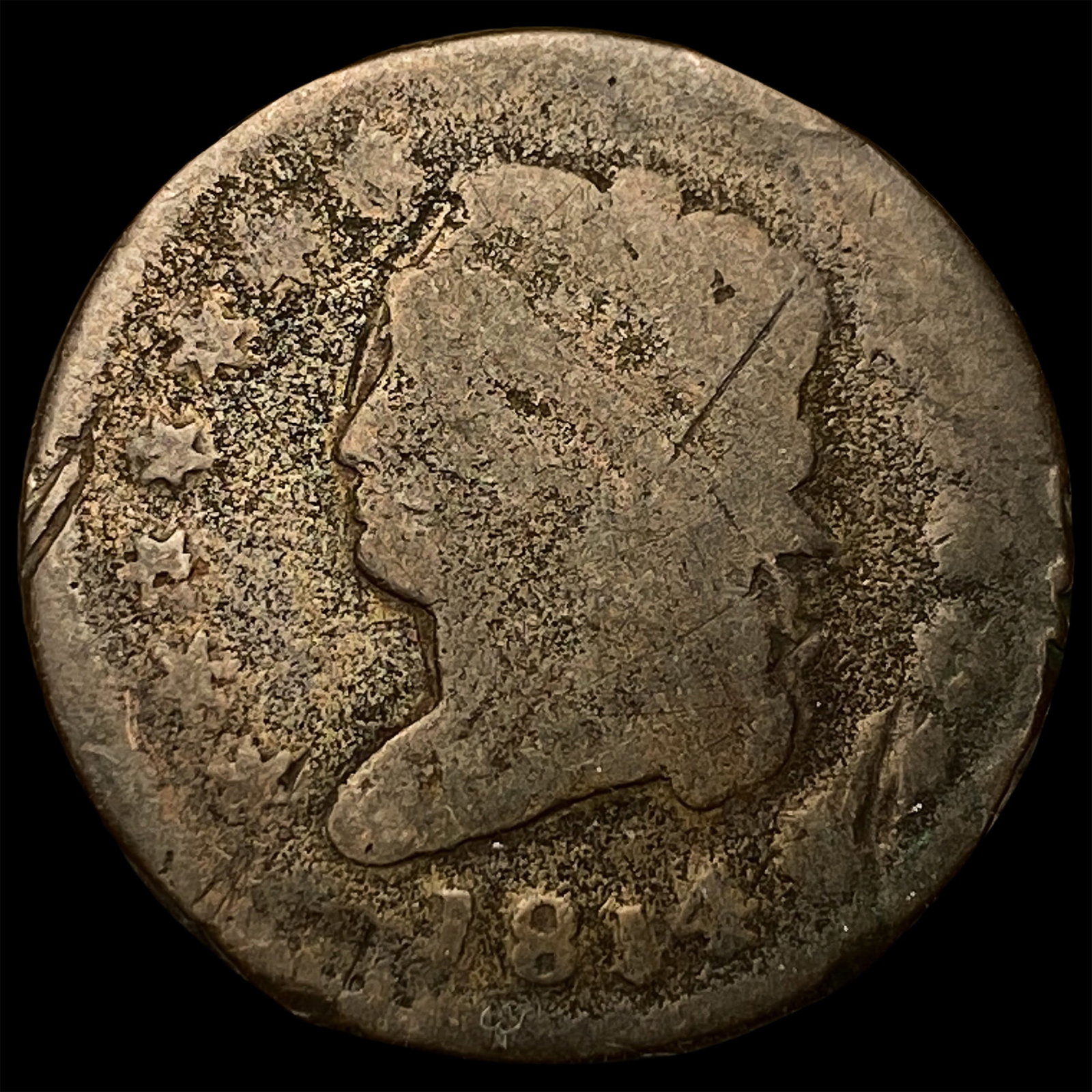 1814 Classic Head Large Cent NICELY CIRCULATED: 1814 Classic Head Large Cent NICELY CIRCULATED