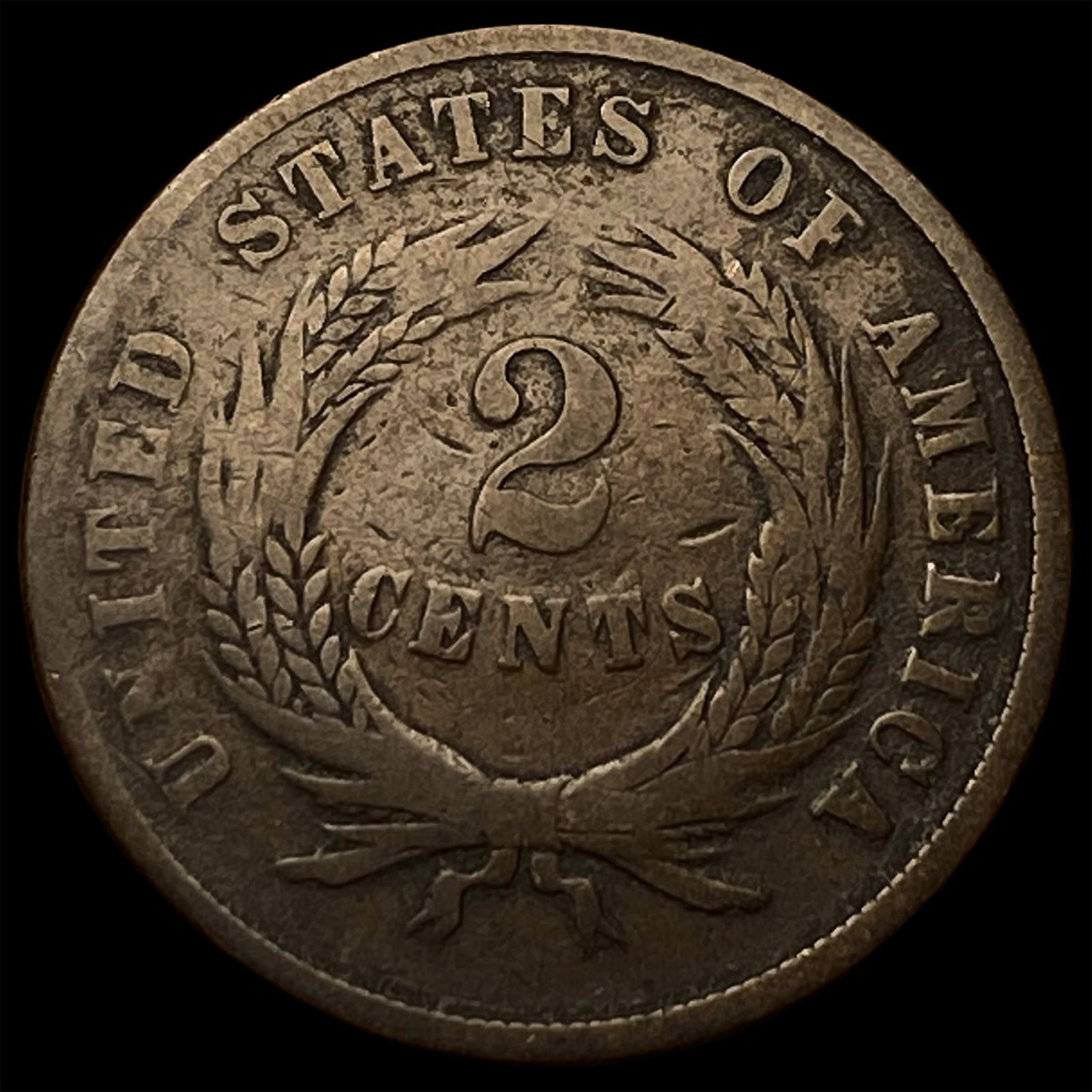 1864 Copper Two-Cent Piece NICELY CIRCULATED - 2