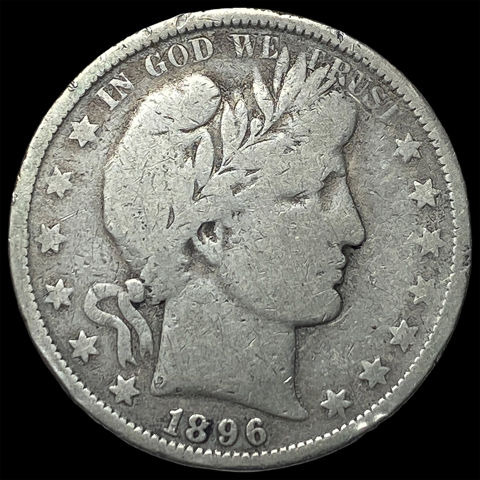 1896-O Silver Barber Half Dollar LIGHTLY CIRCULATED (1 of 2)