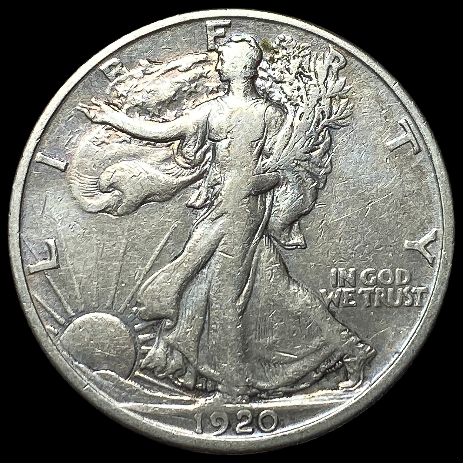 1920-S Silver Walking Liberty Half Dollar NEARLY UNCIRCULATED (1 of 2)