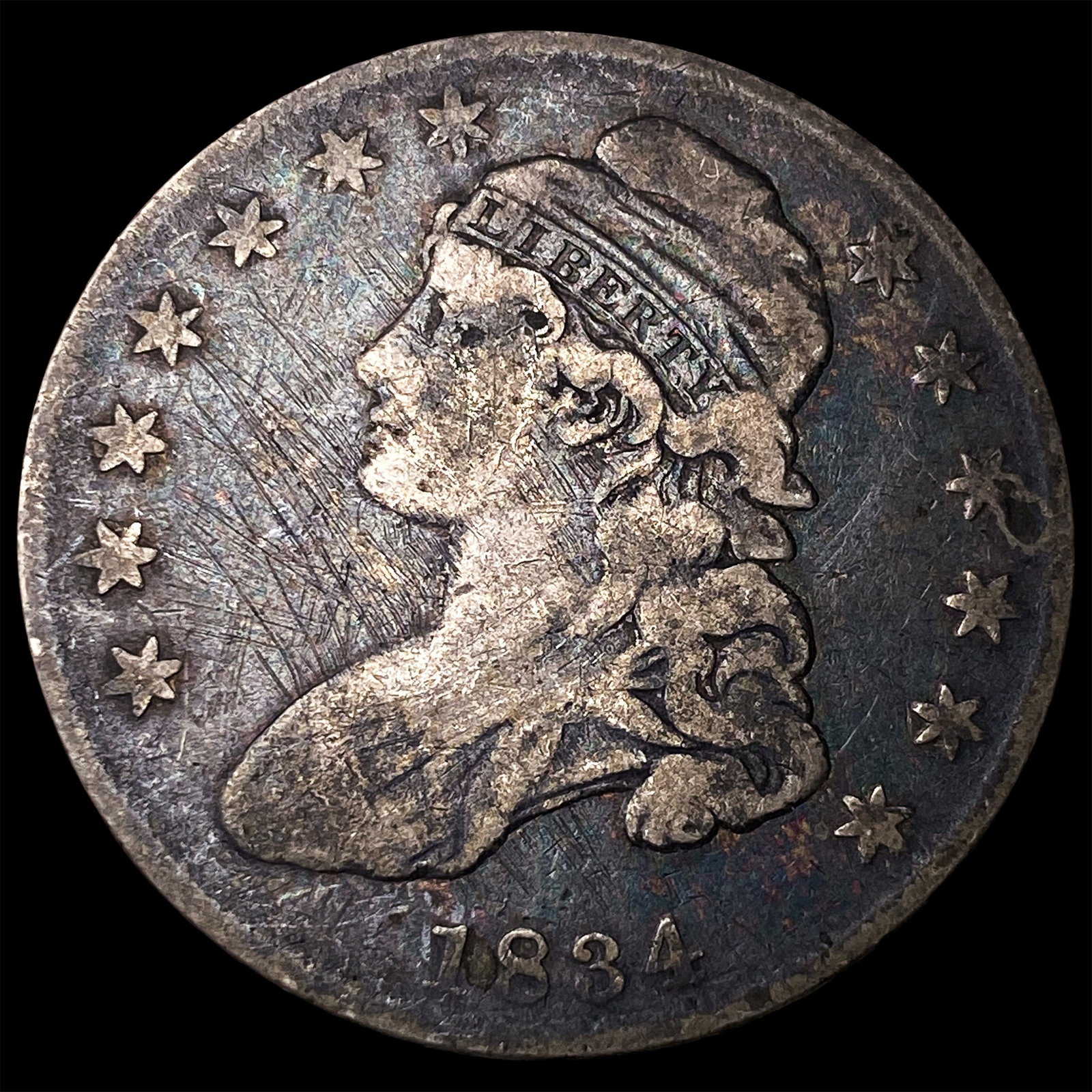 1834 Capped Bust Half Dollar LIGHTLY CIRCULATED: 1834 Capped Bust Half Dollar LIGHTLY CIRCULATED