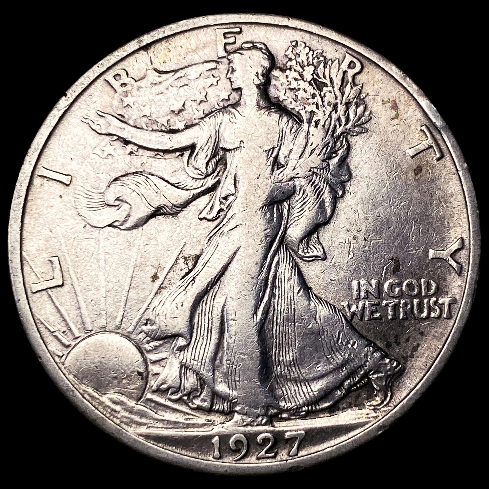 1927-S Silver Walking Liberty Half Dollar NEARLY UNCIRCULATED: 1927-S Silver Walking Liberty Half Dollar NEARLY UNCIRCULATED