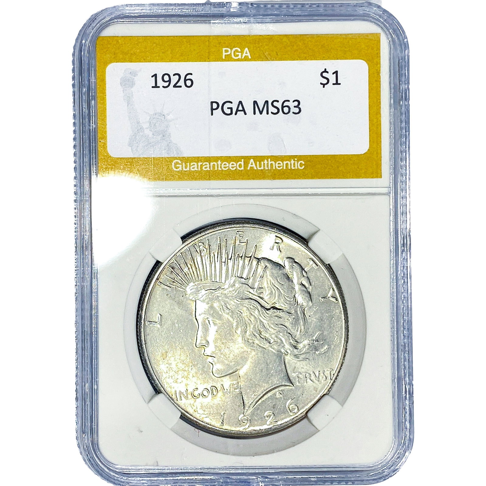 1926 Silver Peace Dollar PGA MS63: 1926 Silver Peace Dollar PGA MS63