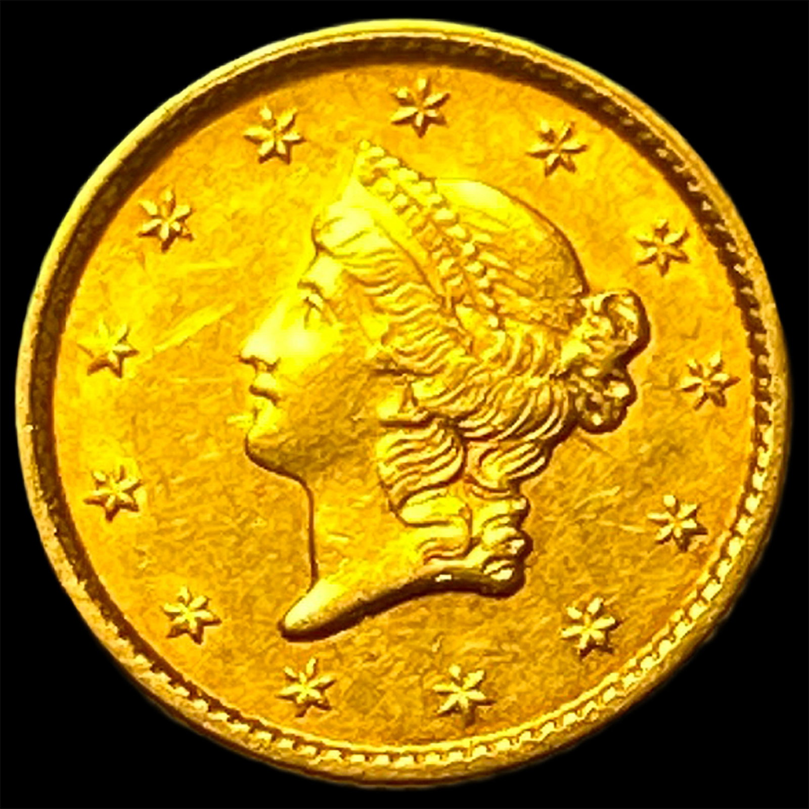 1853 Gold $1 Liberty Head Type 1 CLOSELY UNCIRCULATED: 1853 Gold $1 Liberty Head Type 1 CLOSELY UNCIRCULATED