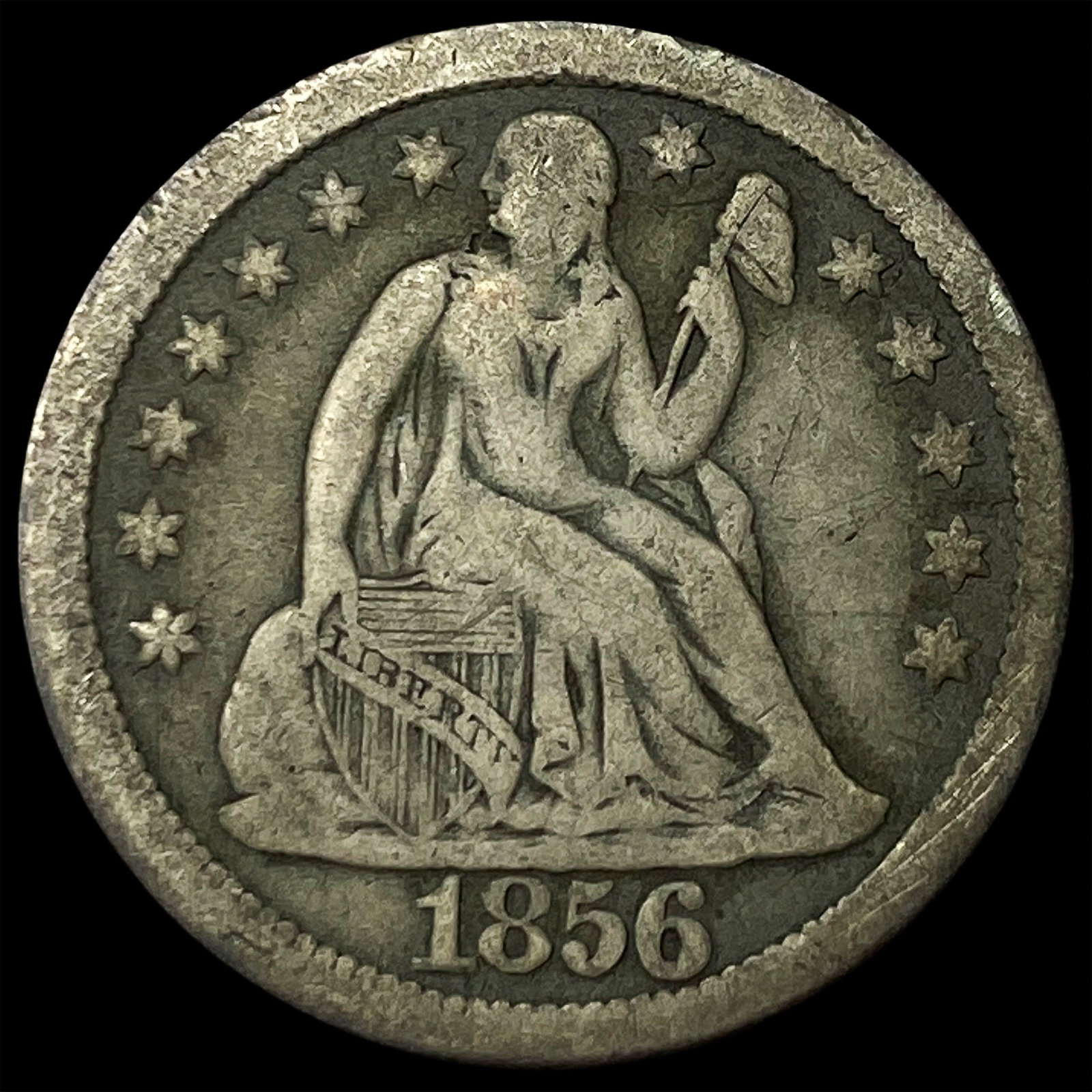 1856 Seated Liberty Dime NICELY CIRCULATED: 1856 Seated Liberty Dime NICELY CIRCULATED