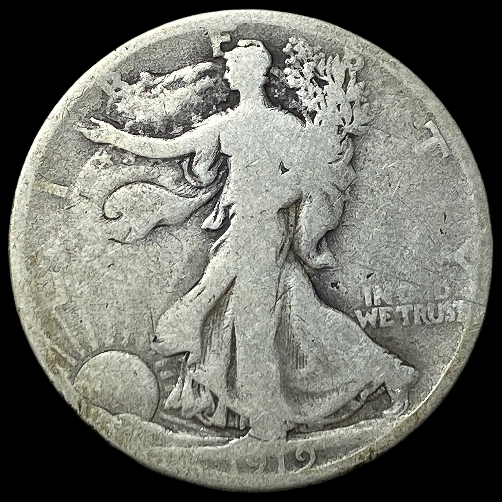 1919-D Silver Walking Liberty Half Dollar NICELY CIRCULATED: 1919-D Silver Walking Liberty Half Dollar NICELY CIRCULATED