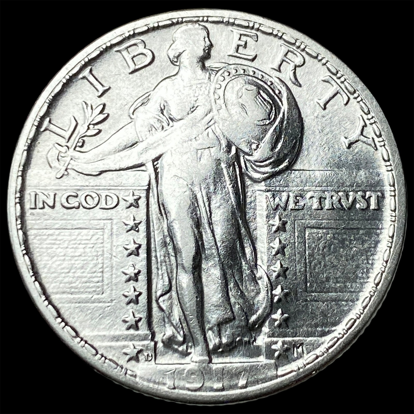1917-D Type 2 Standing Liberty Quarter UNCIRCULATED: 1917-D Type 2 Standing Liberty Quarter UNCIRCULATED