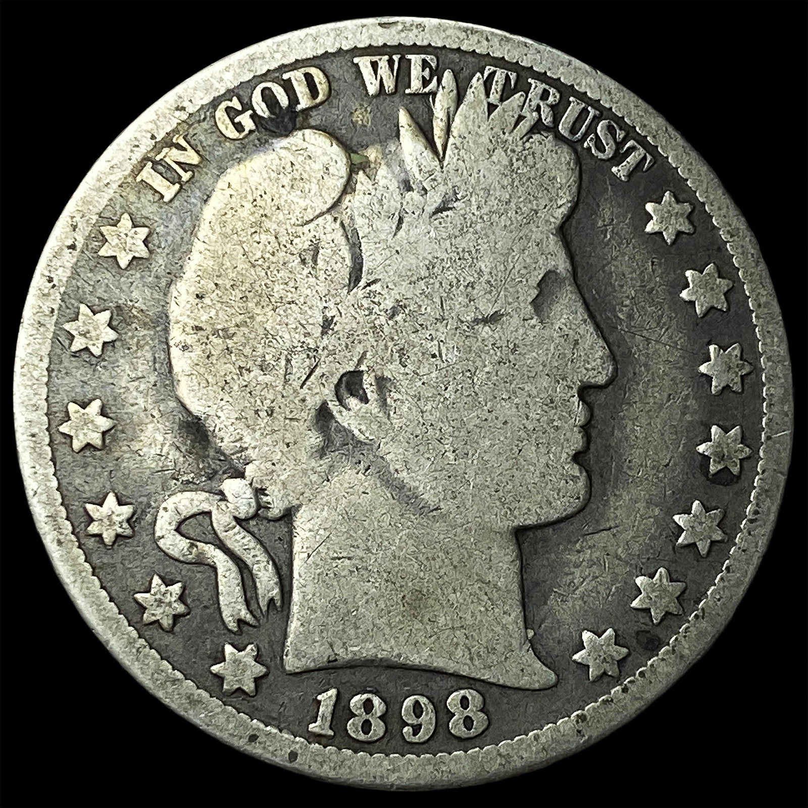 1898-O Silver Barber Half Dollar NICELY CIRCULATED (1 of 2)