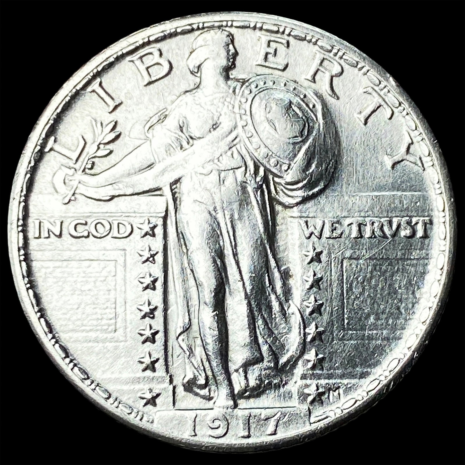 1917 Standing Liberty Quarter CLOSELY UNCIRCULATED: 1917 Standing Liberty Quarter CLOSELY UNCIRCULATED