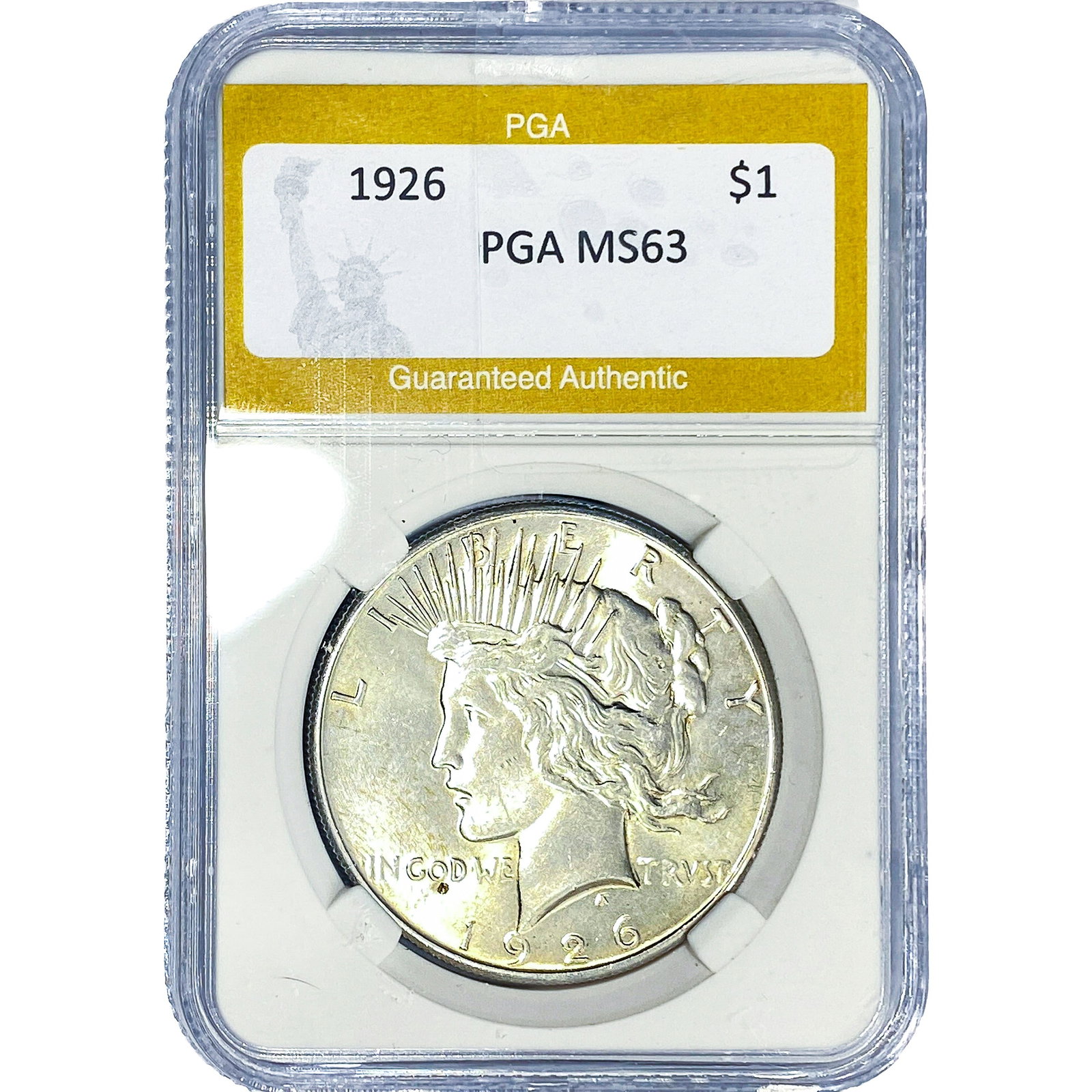 1926 Silver Peace Dollar PGA MS63: 1926 Silver Peace Dollar PGA MS63