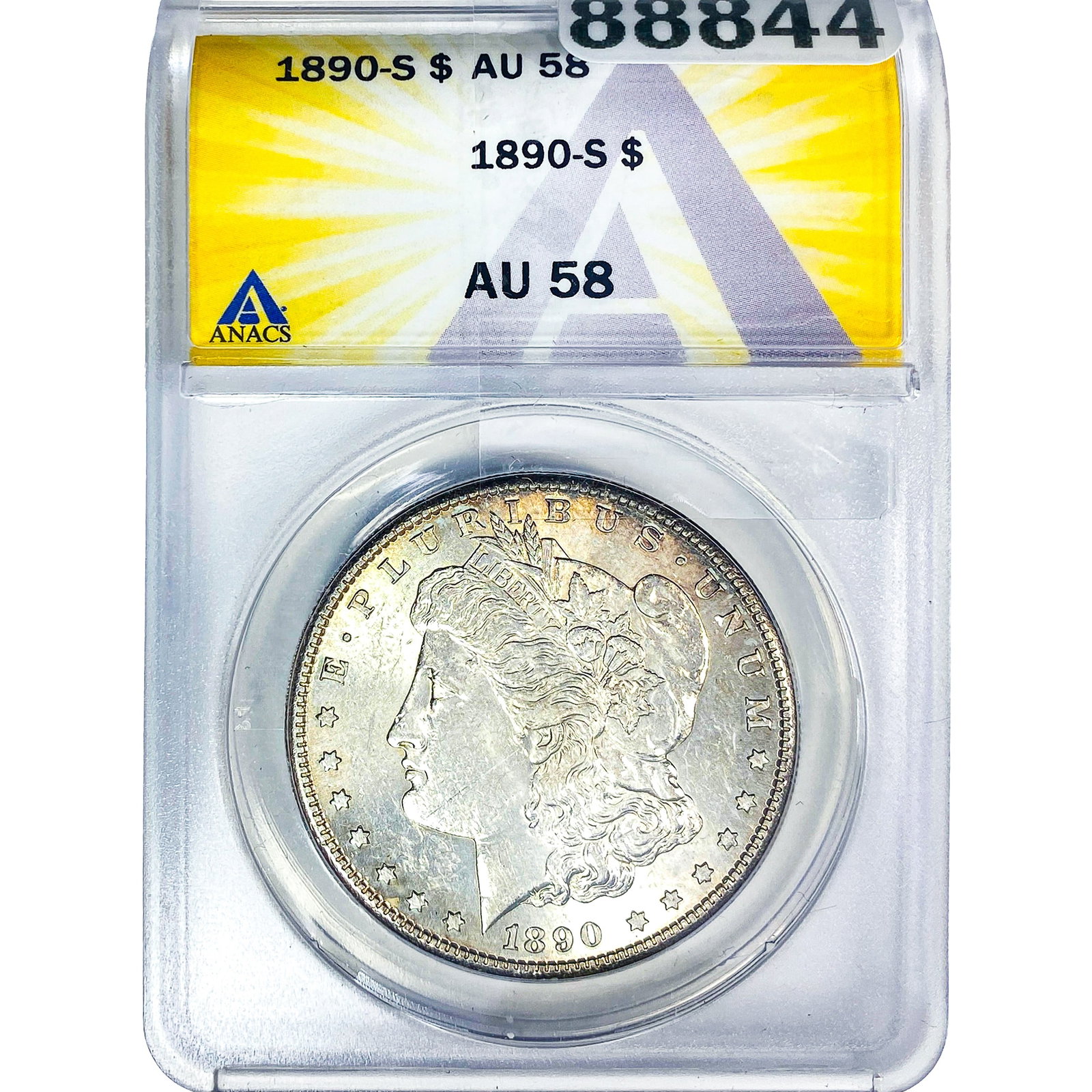 1890-S Morgan Silver Dollar ANACS AU58: 1890-S Morgan Silver Dollar ANACS AU58
