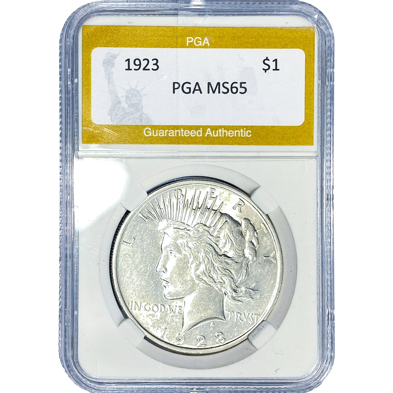 1923 Silver Peace Dollar PGA MS65: 1923 Silver Peace Dollar PGA MS65