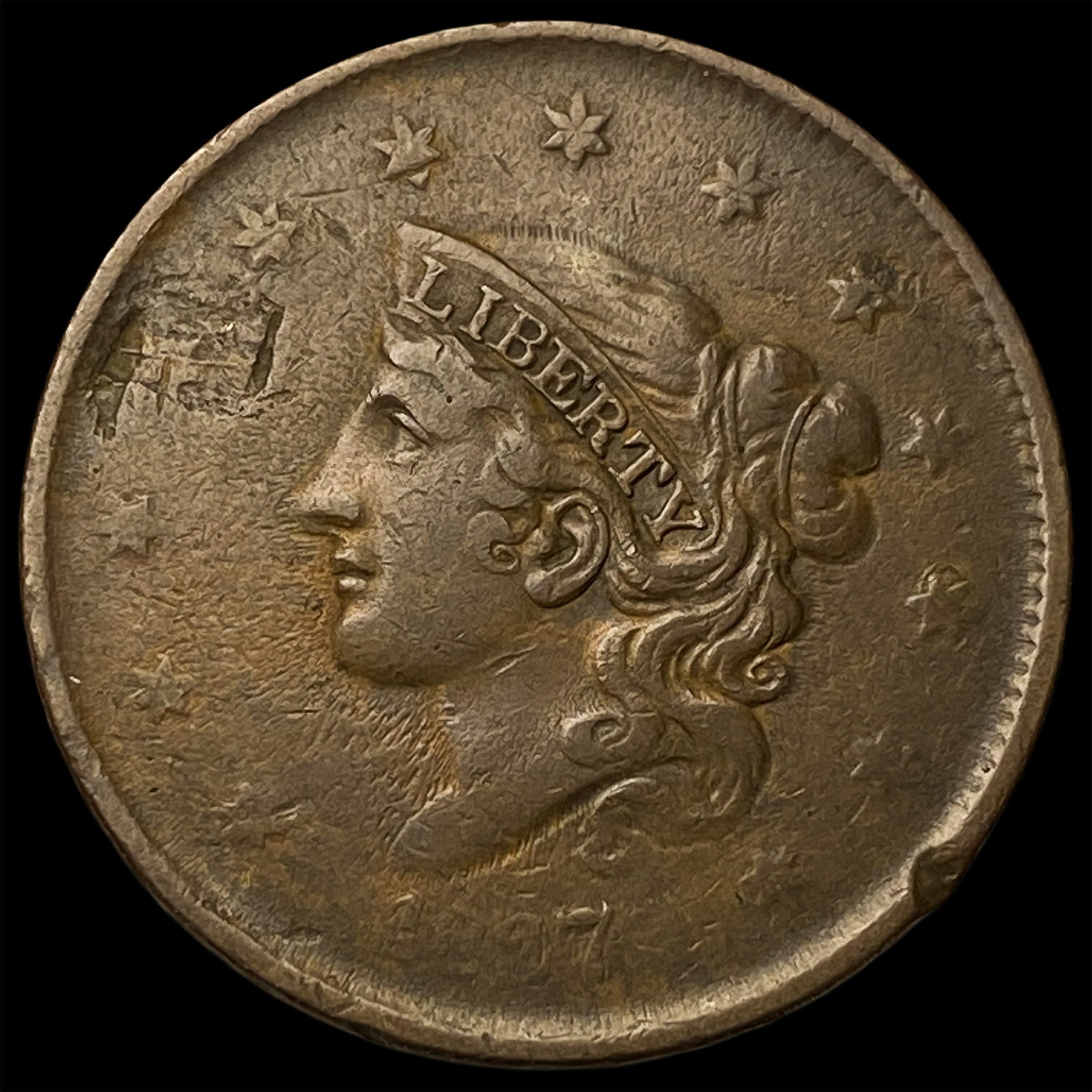 1837 Coronet Head Large Cent HIGH GRADE: 1837 Coronet Head Large Cent HIGH GRADE