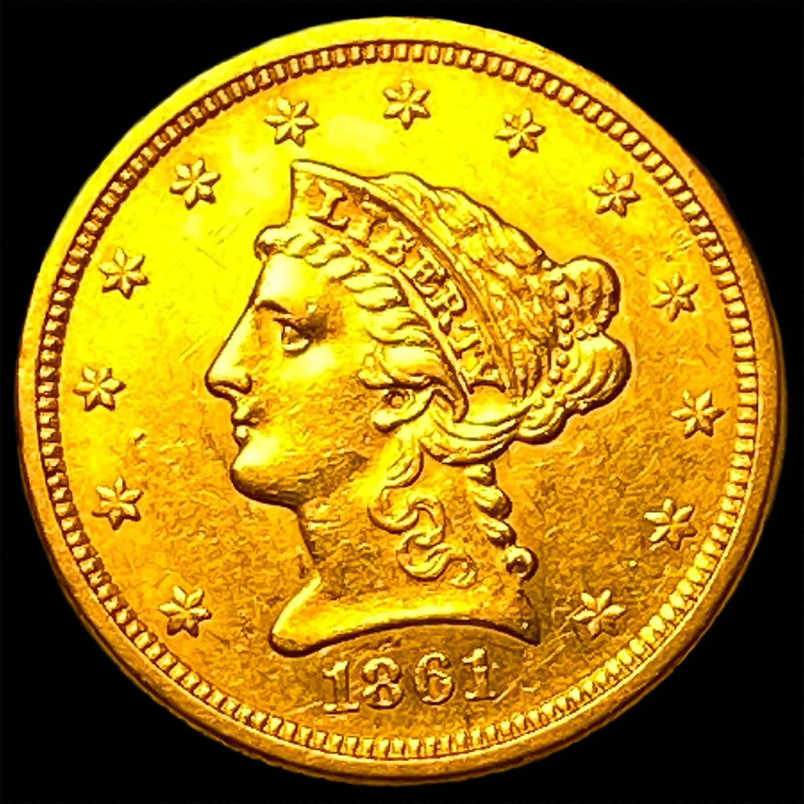1861 $2.50 Liberty Head Quarter Eagle CHOICE BU: 1861 $2.50 Liberty Head Quarter Eagle CHOICE BU