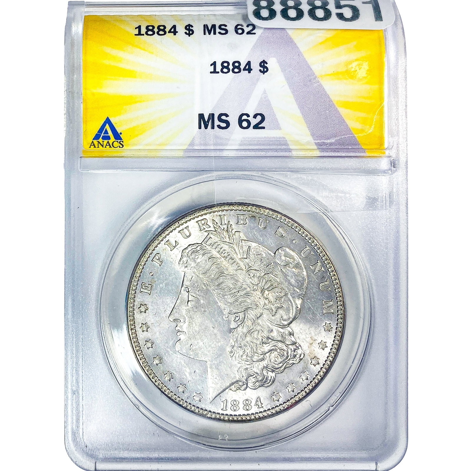 1884 Morgan Silver Dollar ANACS MS62: 1884 Morgan Silver Dollar ANACS MS62