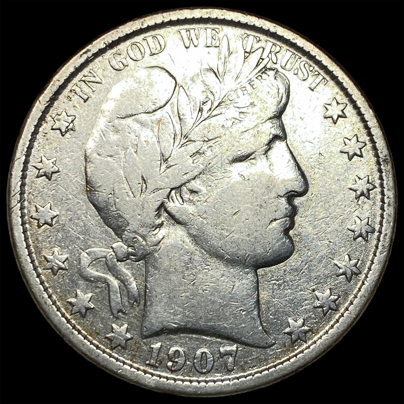 1907-O Silver Barber Half Dollar LIGHTLY CIRCULATED (1 of 2)