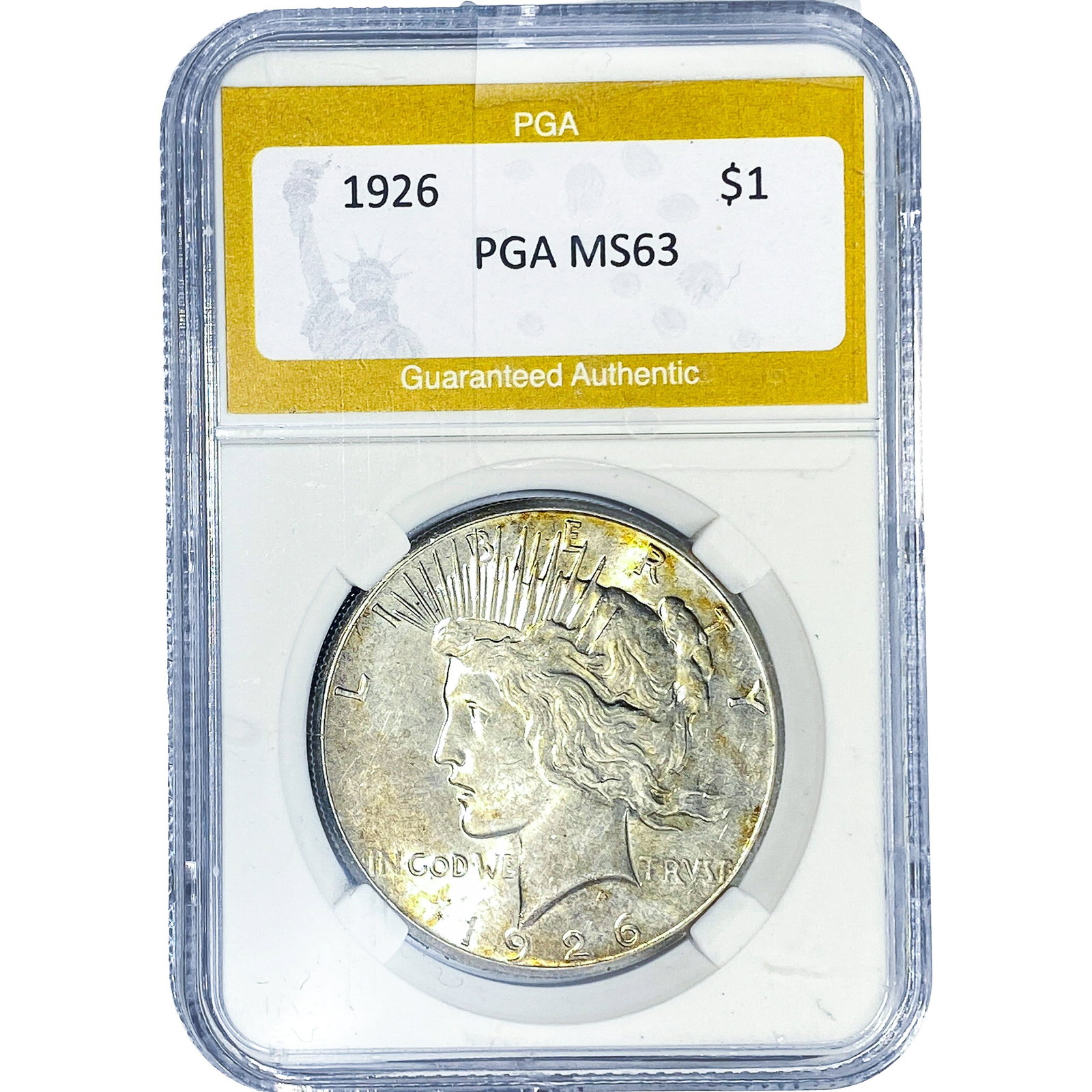 1926 Silver Peace Dollar PGA MS63: 1926 Silver Peace Dollar PGA MS63