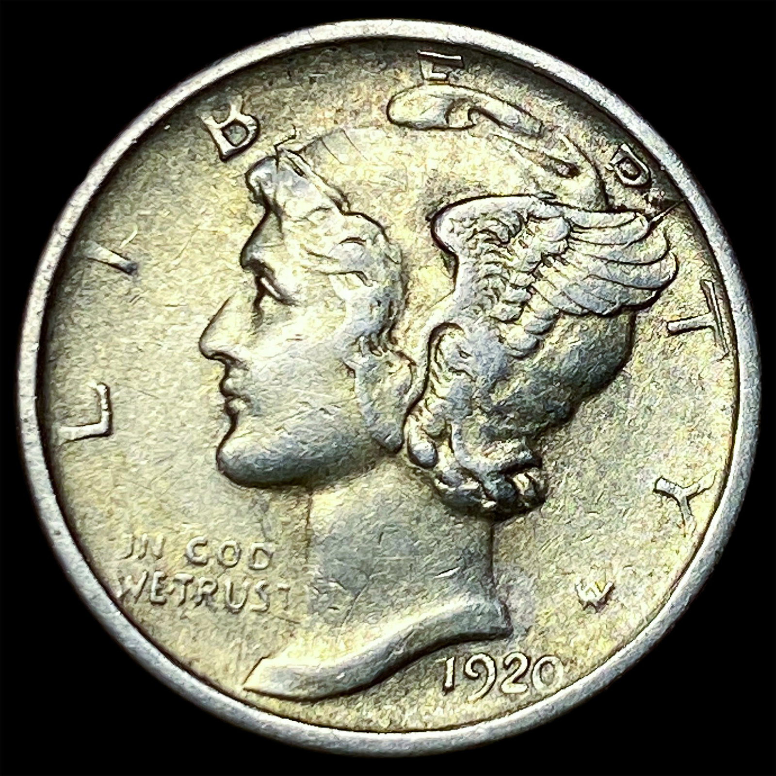 1920-D Silver Mercury Dime CLOSELY UNCIRCULATED: 1920-D Silver Mercury Dime CLOSELY UNCIRCULATED