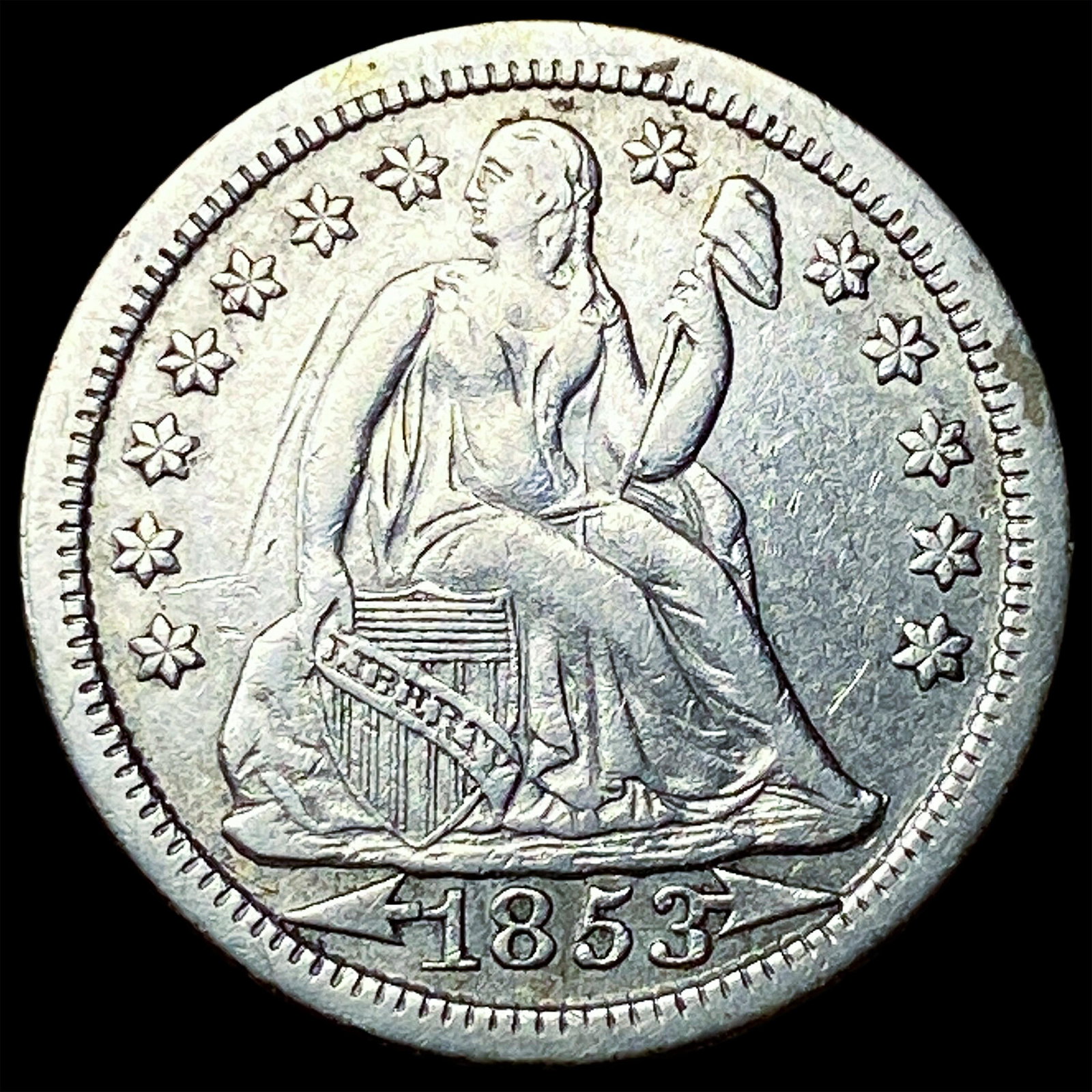 1853 Arrows Seated Liberty Dime CLOSELY UNCIRCULATED (1 of 2)
