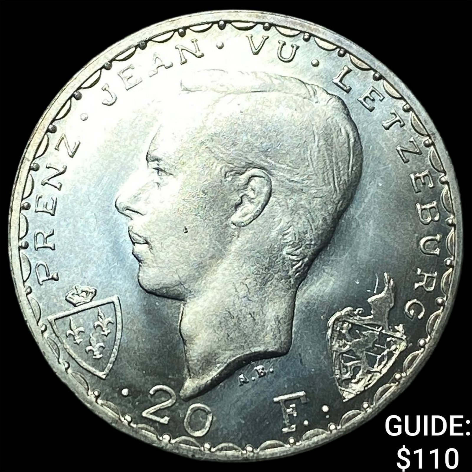 1946 Luxembourg Silver 20 Francs (1 of 2)
