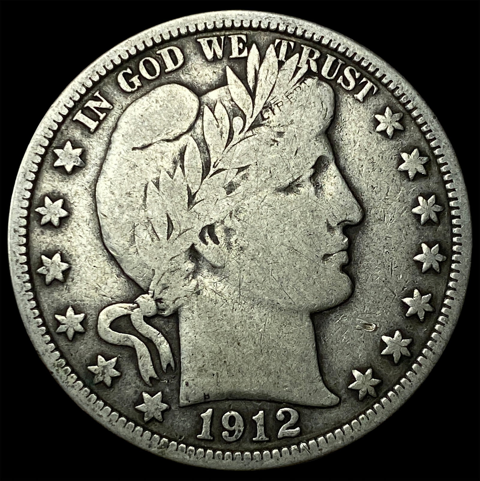 1912 Silver Barber Half Dollar NEARLY UNCIRCULATED: 1912 Silver Barber Half Dollar NEARLY UNCIRCULATED