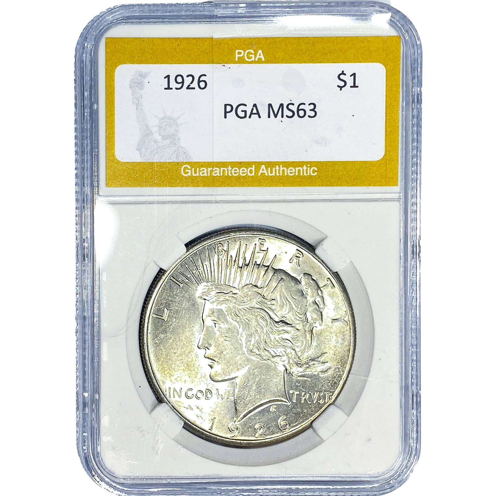 1926 Silver Peace Dollar PGA MS63: 1926 Silver Peace Dollar PGA MS63