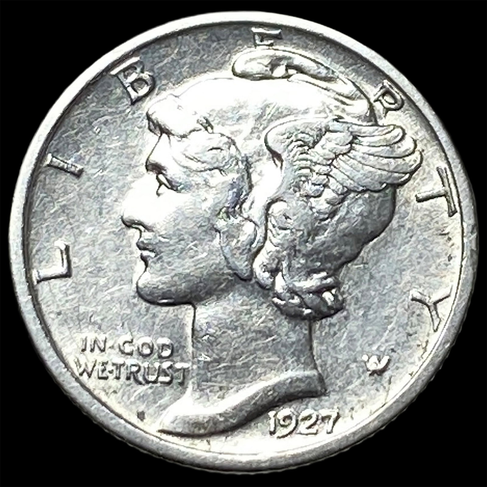 1927-S Silver Mercury Dime CLOSELY UNCIRCULATED: 1927-S Silver Mercury Dime CLOSELY UNCIRCULATED