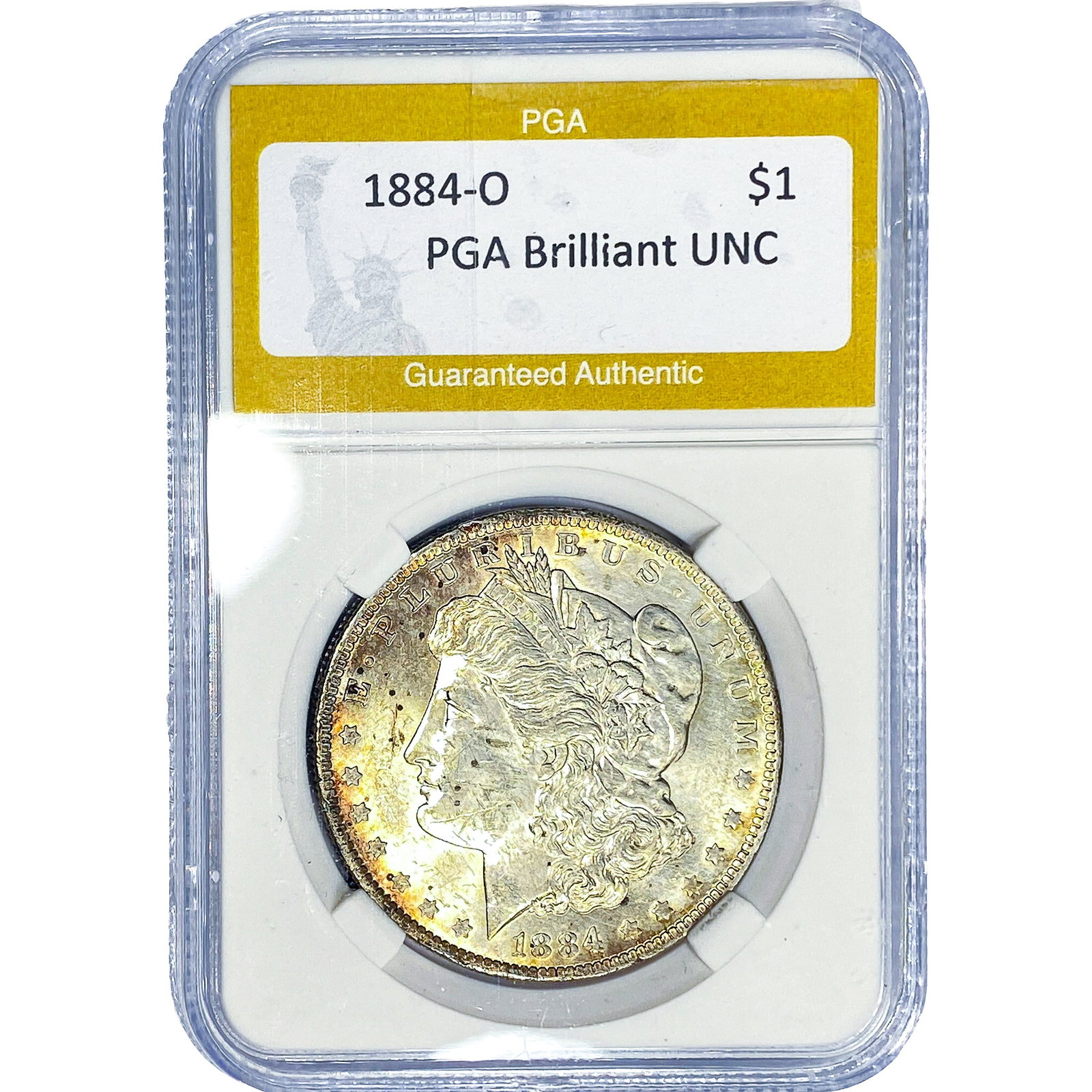 1884-O Morgan Silver Dollar PGA Brilliant UNC: 1884-O Morgan Silver Dollar PGA Brilliant UNC