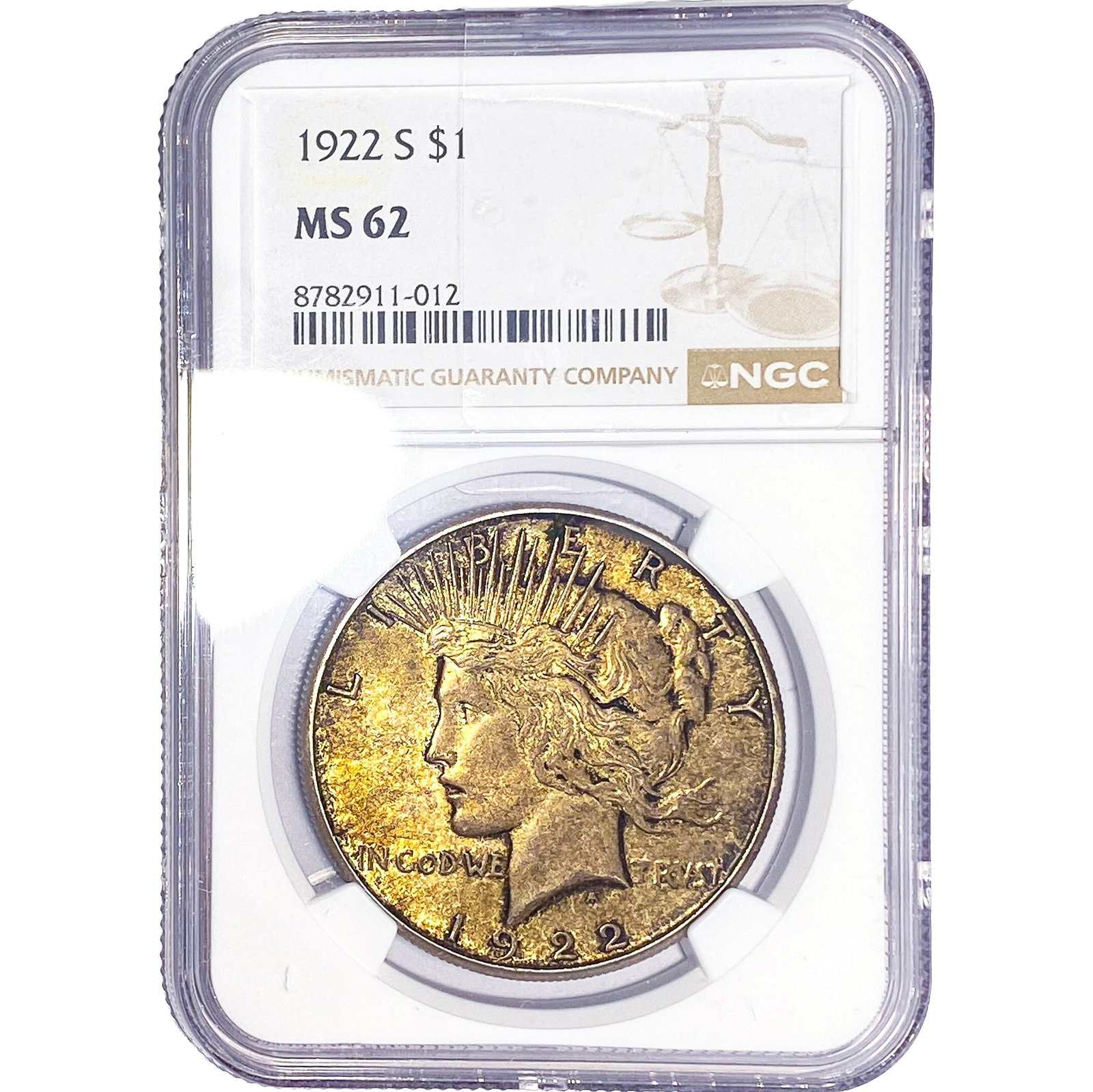 1922-S Silver Peace Dollar NGC MS62 (1 of 2)