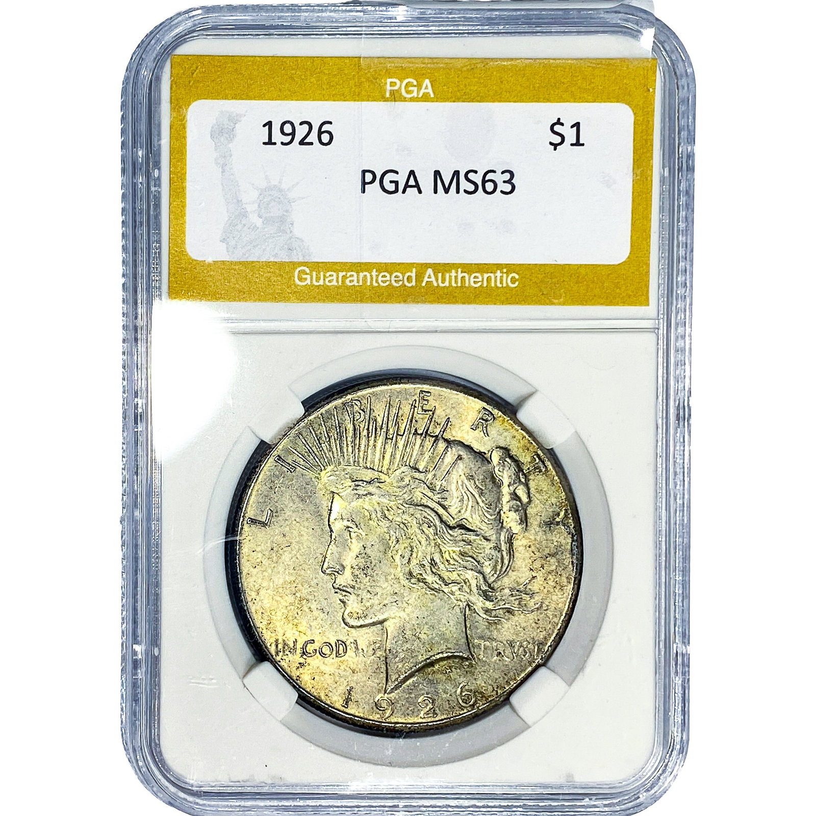 1926 Silver Peace Dollar PGA MS63: 1926 Silver Peace Dollar PGA MS63