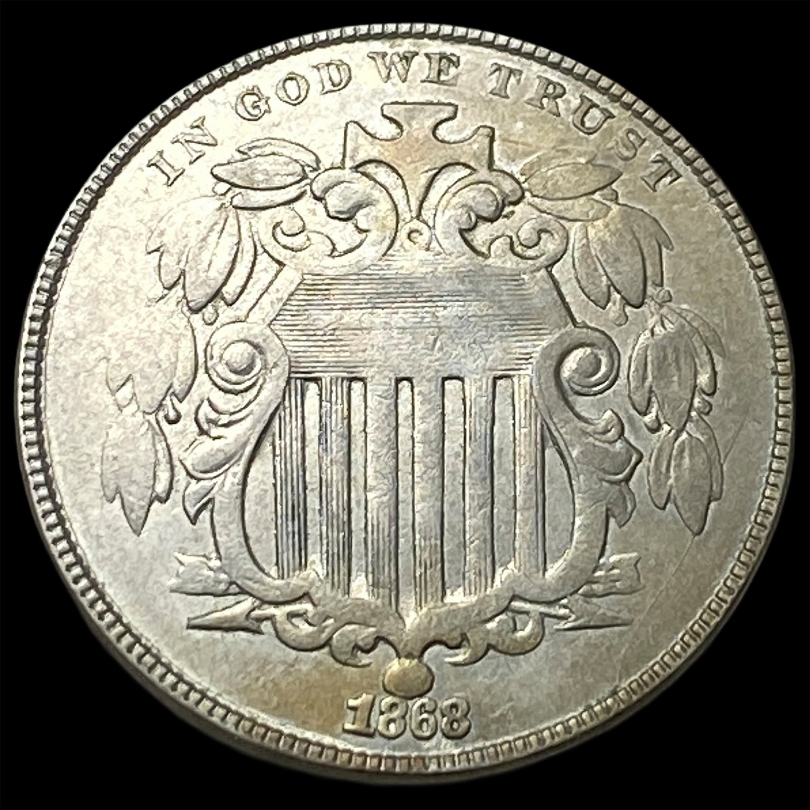 1868 Shield Nickel CLOSELY UNCIRCULATED: 1868 Shield Nickel CLOSELY UNCIRCULATED