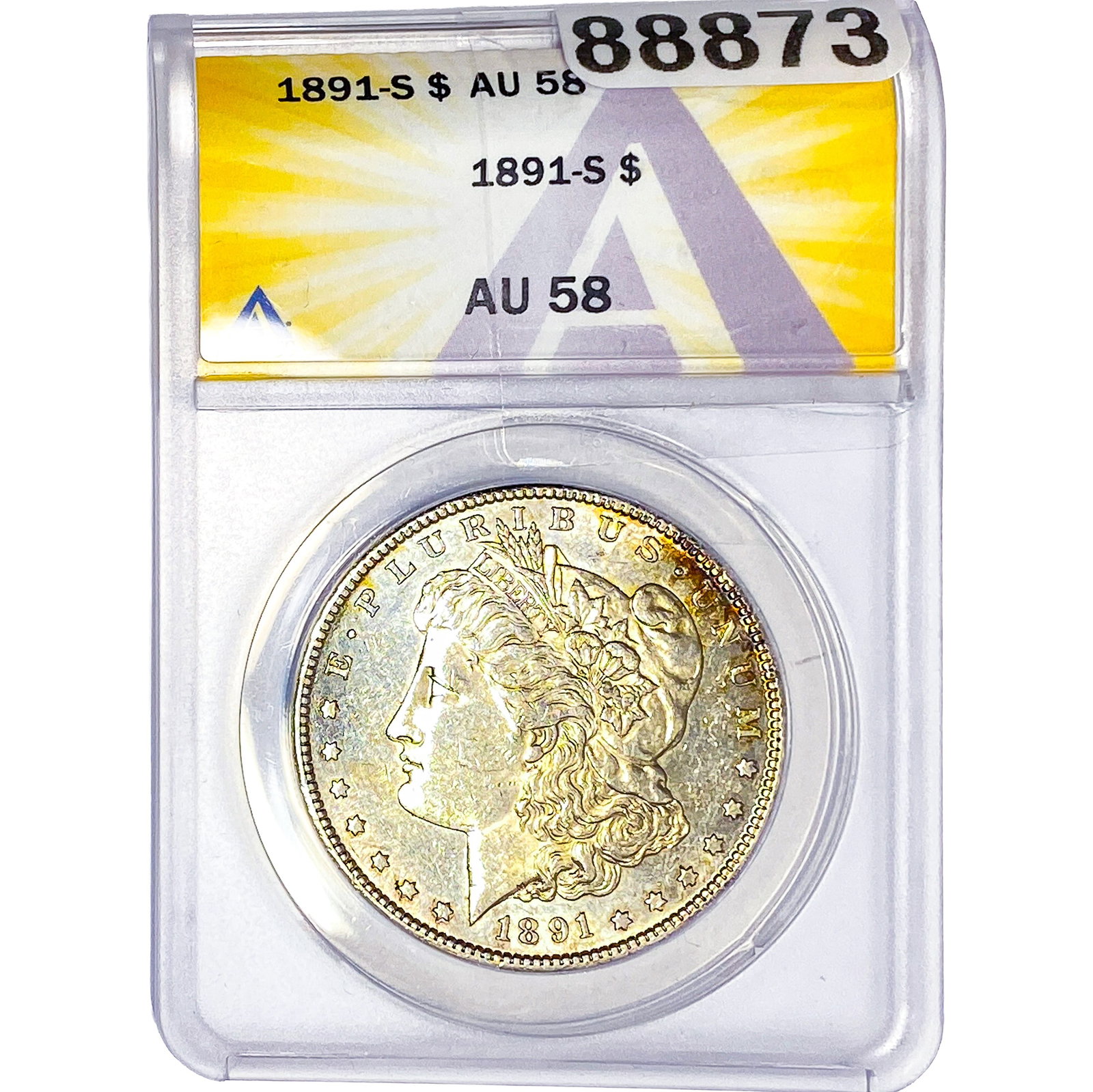 1891-S Morgan Silver Dollar ANACS AU58: 1891-S Morgan Silver Dollar ANACS AU58