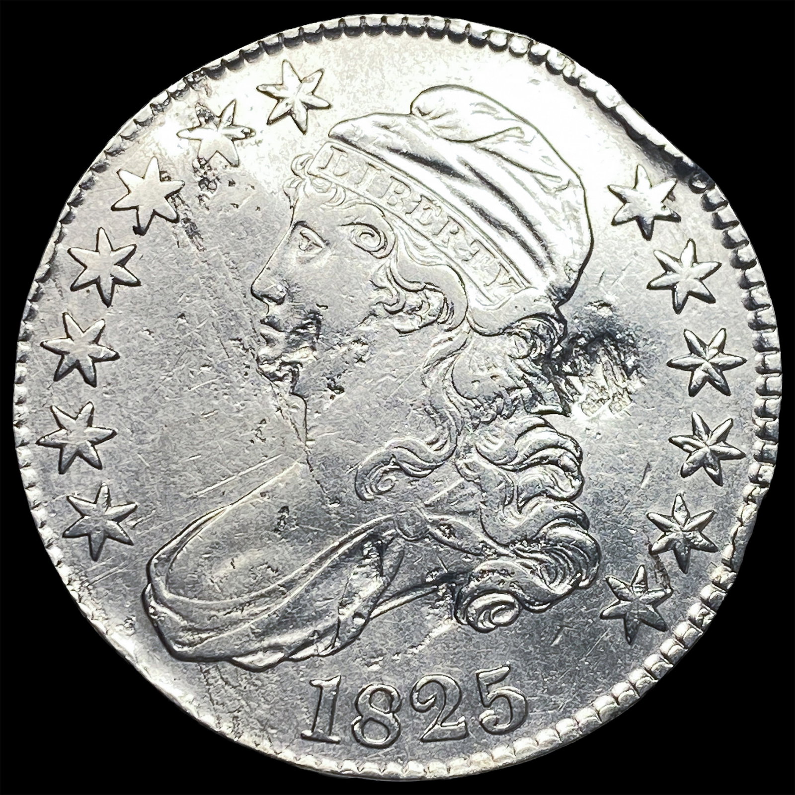 1825 Silver Capped Bust Half Dollar HIGH GRADE: 1825 Silver Capped Bust Half Dollar HIGH GRADE