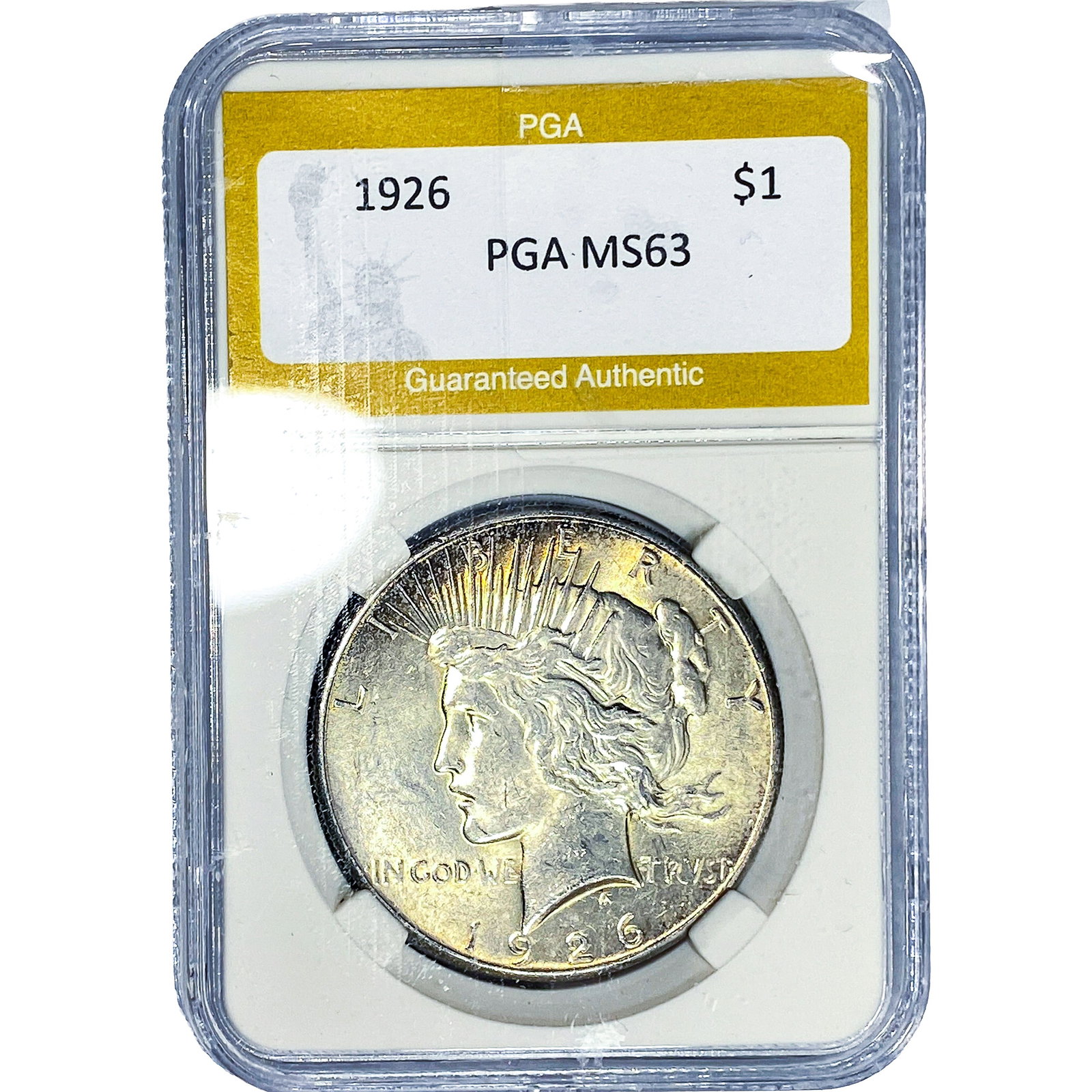 1926 Silver Peace Dollar PGA MS63: 1926 Silver Peace Dollar PGA MS63