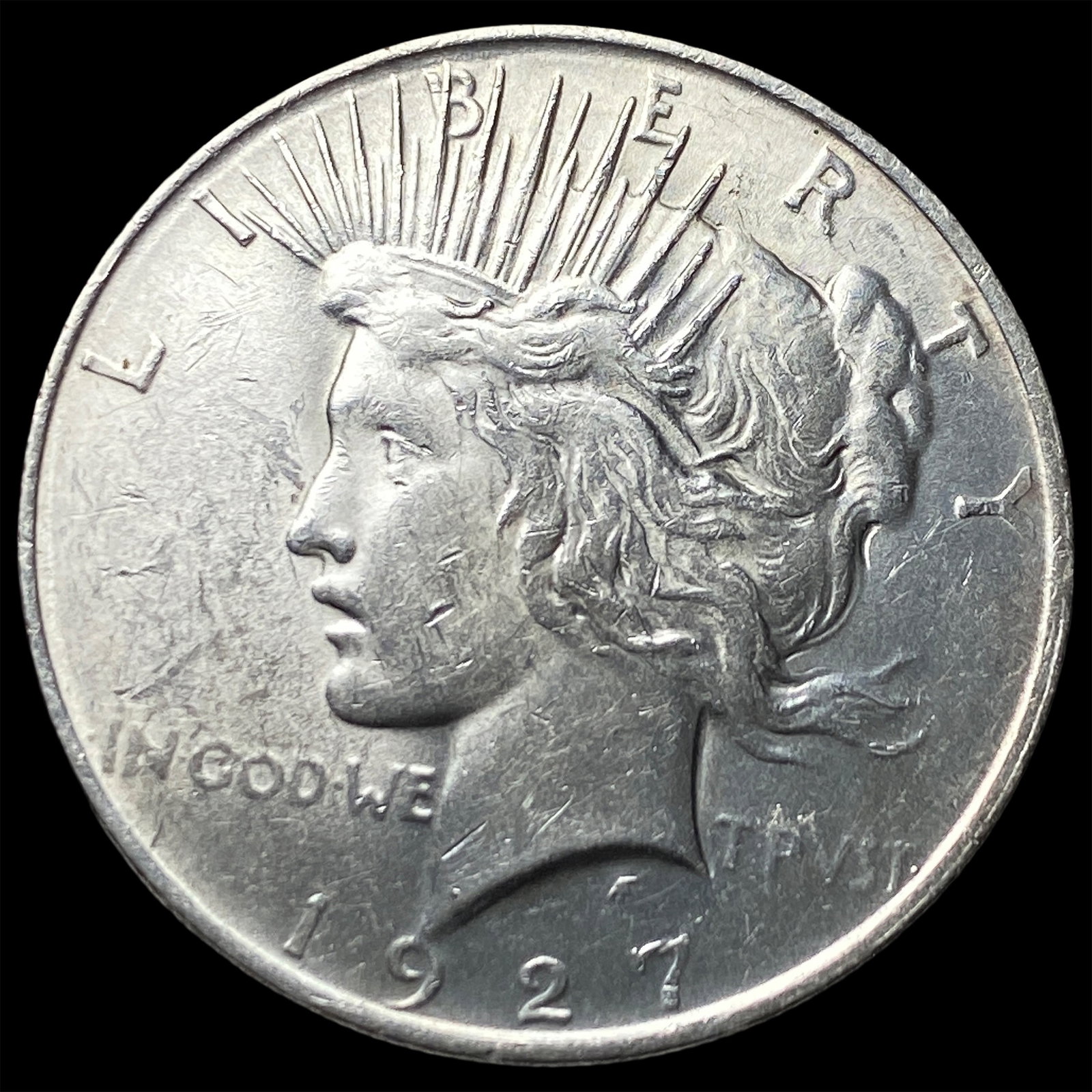 1927-D Silver Peace Dollar CHOICE AU: 1927-D Silver Peace Dollar CHOICE AU