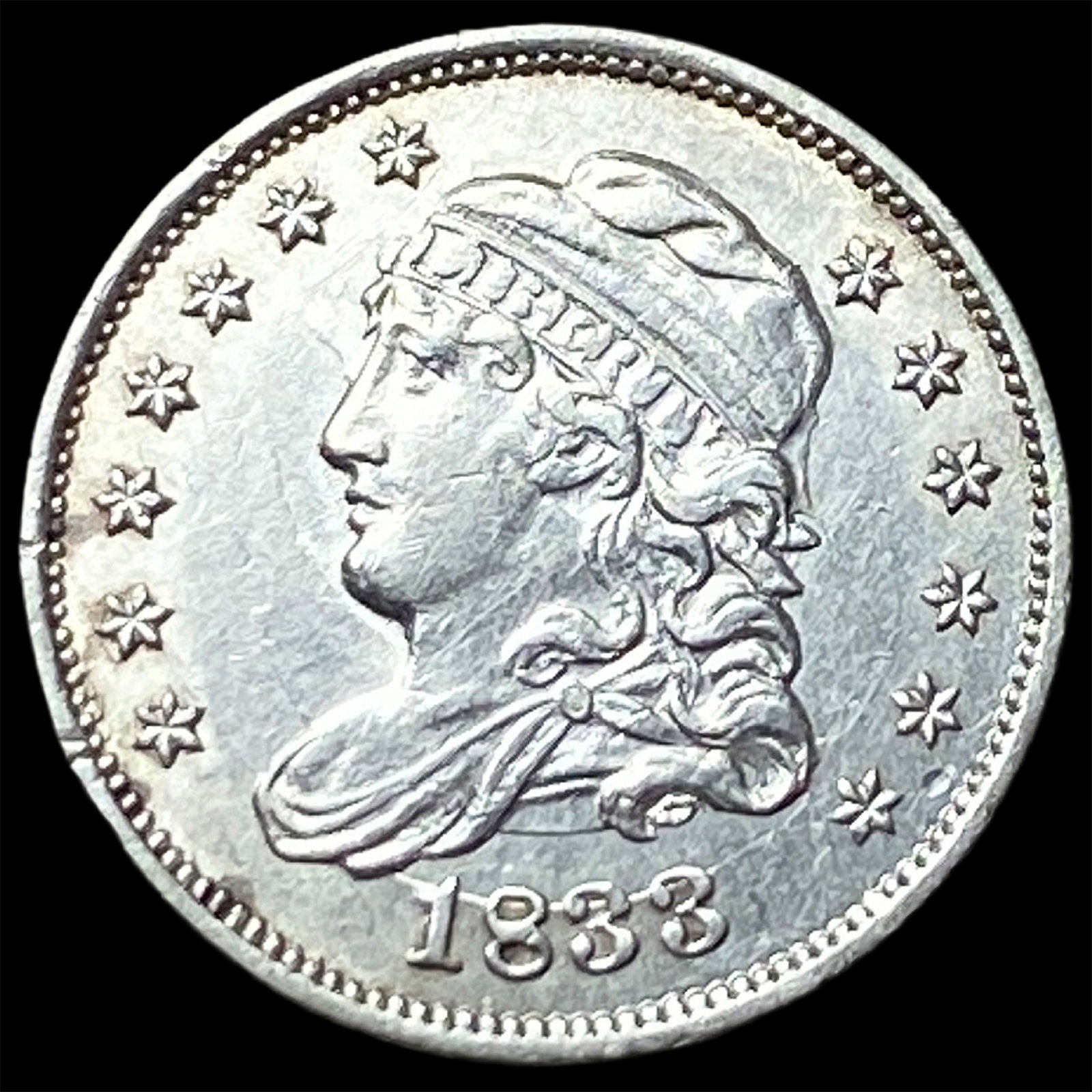 1833 Capped Bust Silver Half Dime UNCIRCULATED: 1833 Capped Bust Silver Half Dime UNCIRCULATED