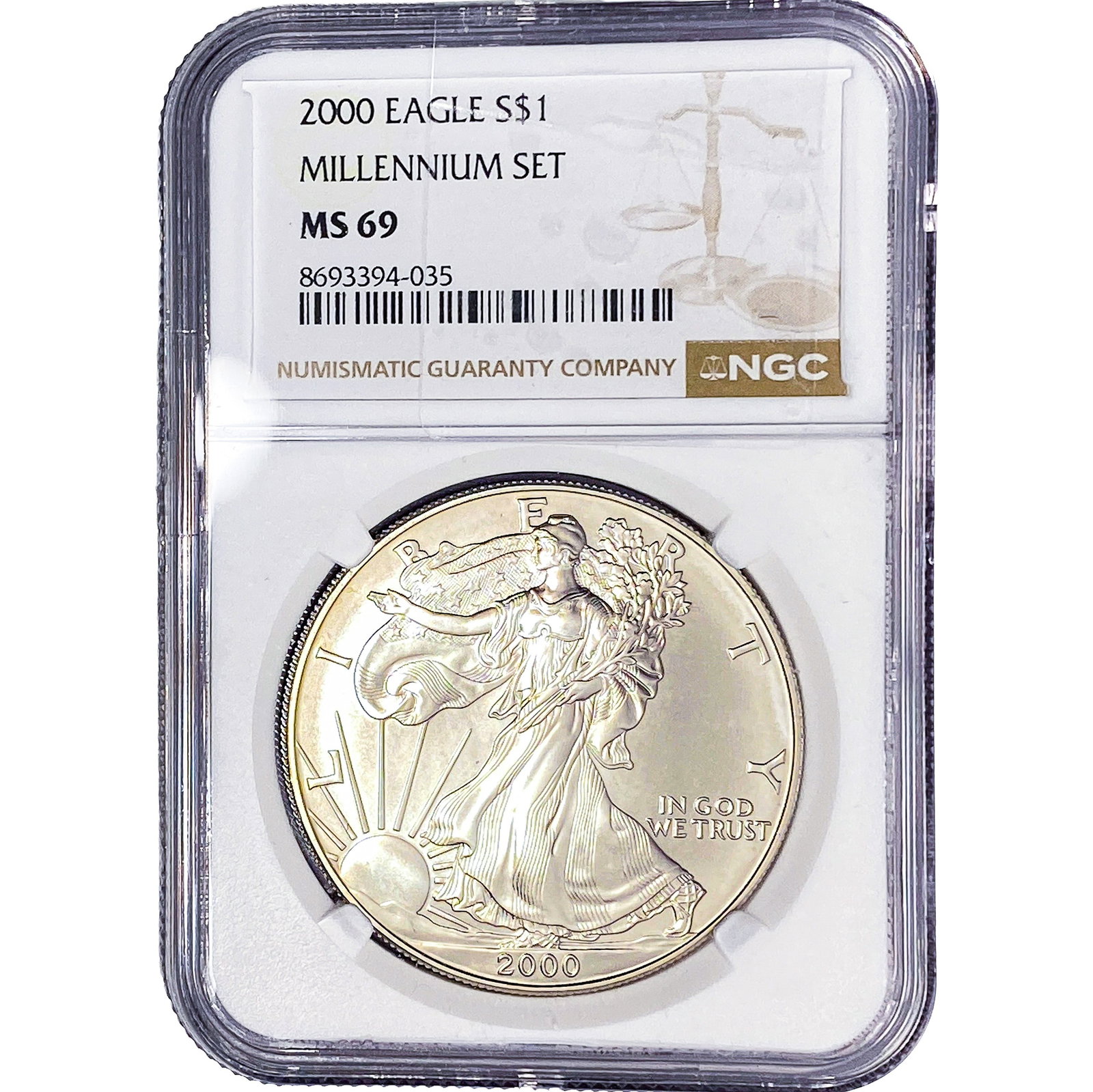 2000 Silver Eagle NGC MS69: 2000 Silver Eagle NGC MS69