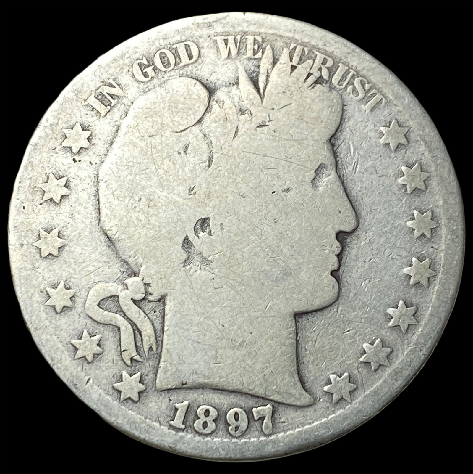 1897-S Barber Half Dollar NICELY CIRCULATED (1 of 2)