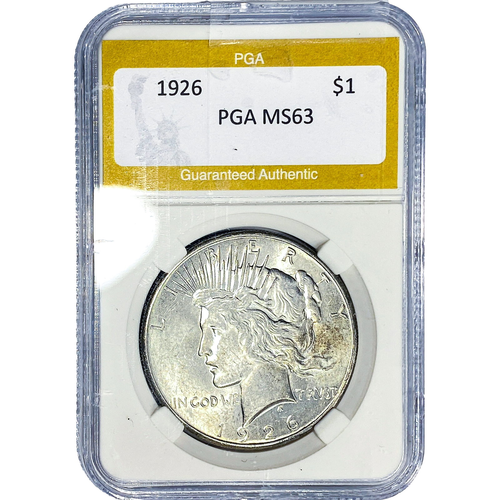1926 Silver Peace Dollar PGA MS63: 1926 Silver Peace Dollar PGA MS63