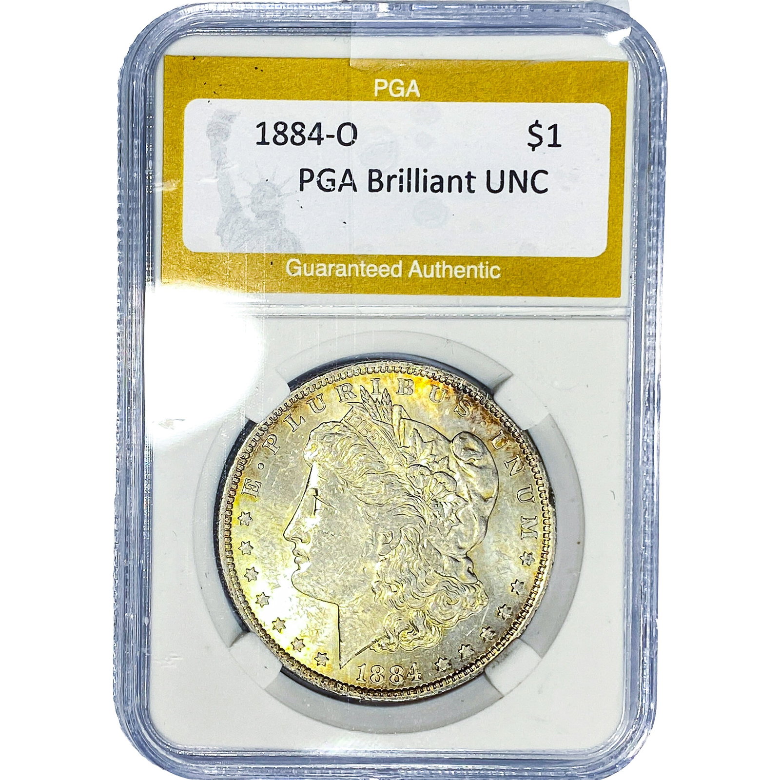 1884-O Morgan Silver Dollar PGA Brilliant UNC: 1884-O Morgan Silver Dollar PGA Brilliant UNC
