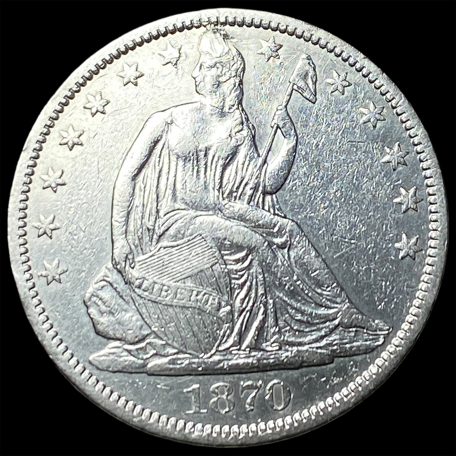 1870-S Silver Seated Liberty Half Dollar HIGH GRADE (1 of 2)