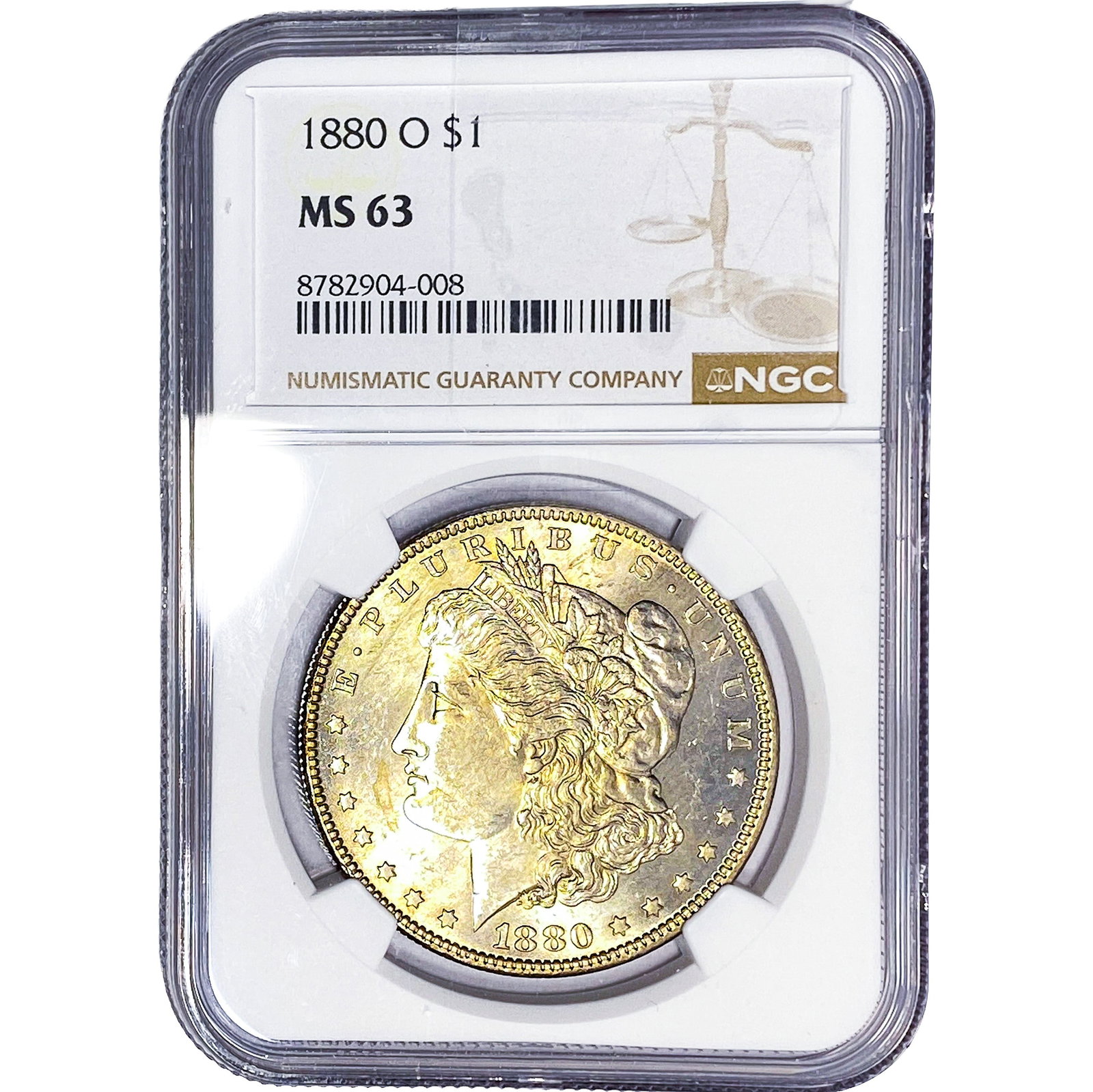 1880-O Morgan Silver Dollar NGC MS63: 1880-O Morgan Silver Dollar NGC MS63